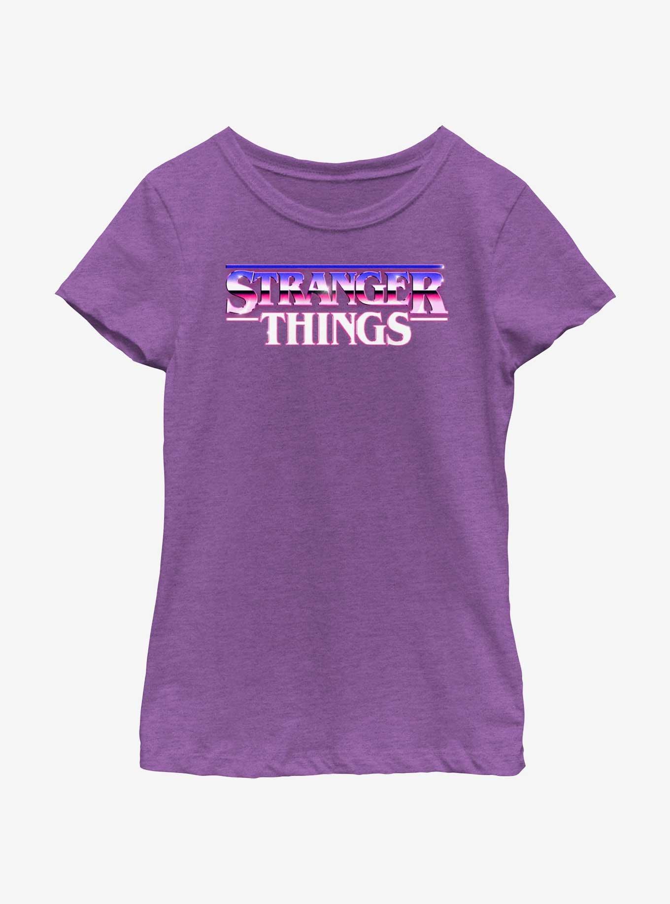 Stranger Things Metal Retro Logo Youth Girls T-Shirt, , hi-res