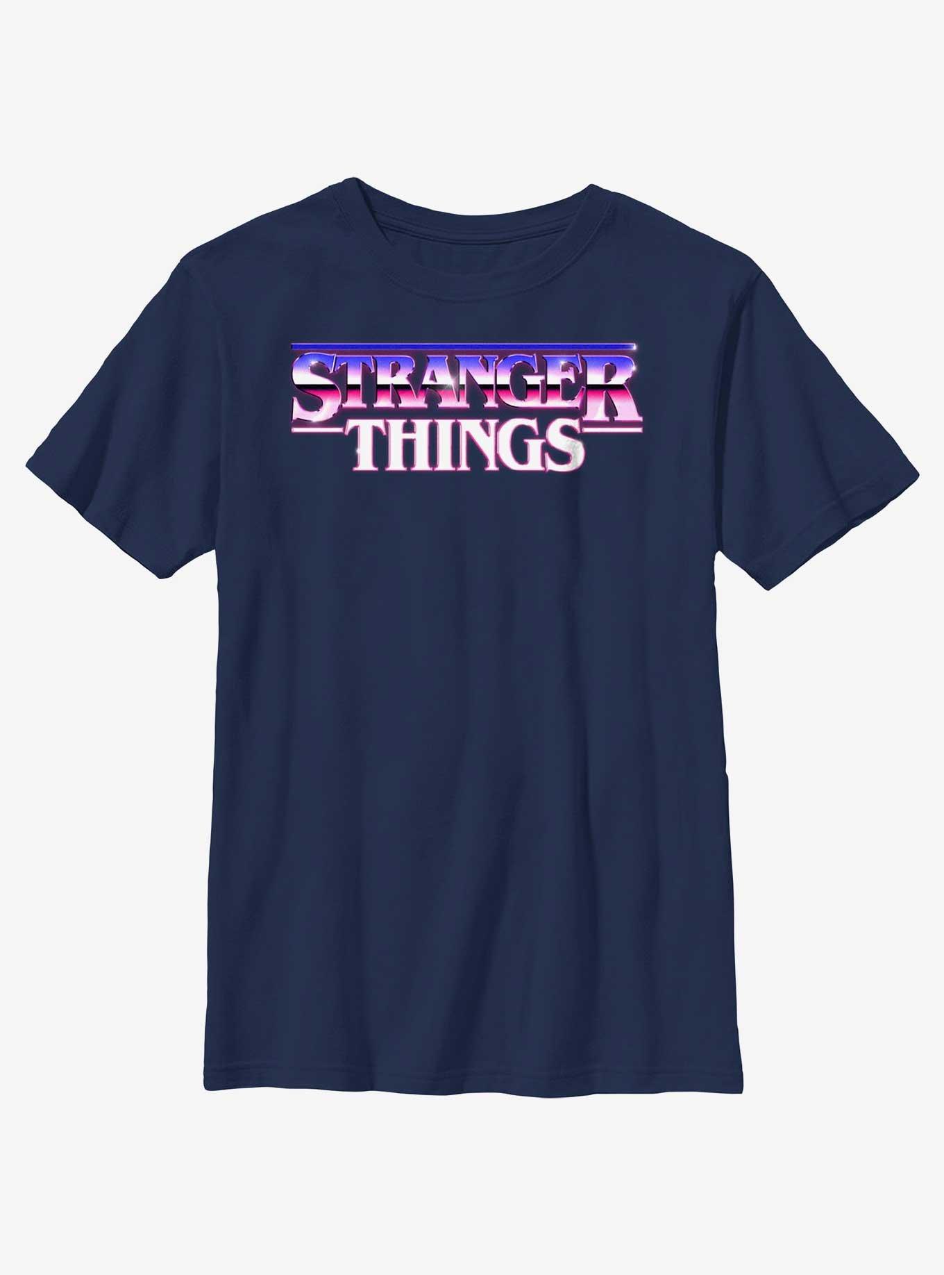Stranger Things Metal Retro Logo Youth T-Shirt, , hi-res