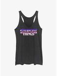 Stranger Things Metal Retro Logo Womens Tank Top, BLK HTR, hi-res