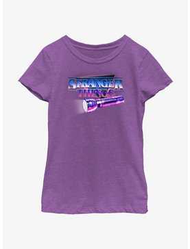 Stranger Things Retro Flashlight Logo Youth Girls T-Shirt, , hi-res