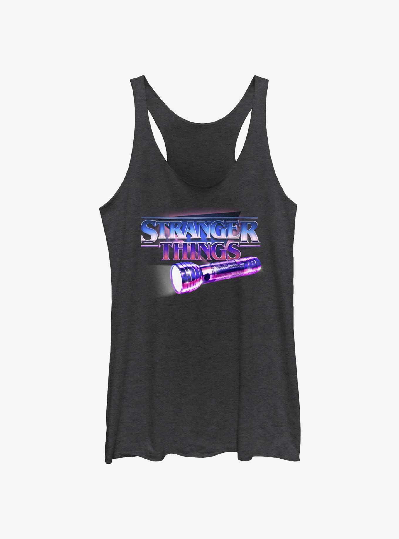 Stranger Things Retro Flashlight Logo Womens Tank Top, , hi-res