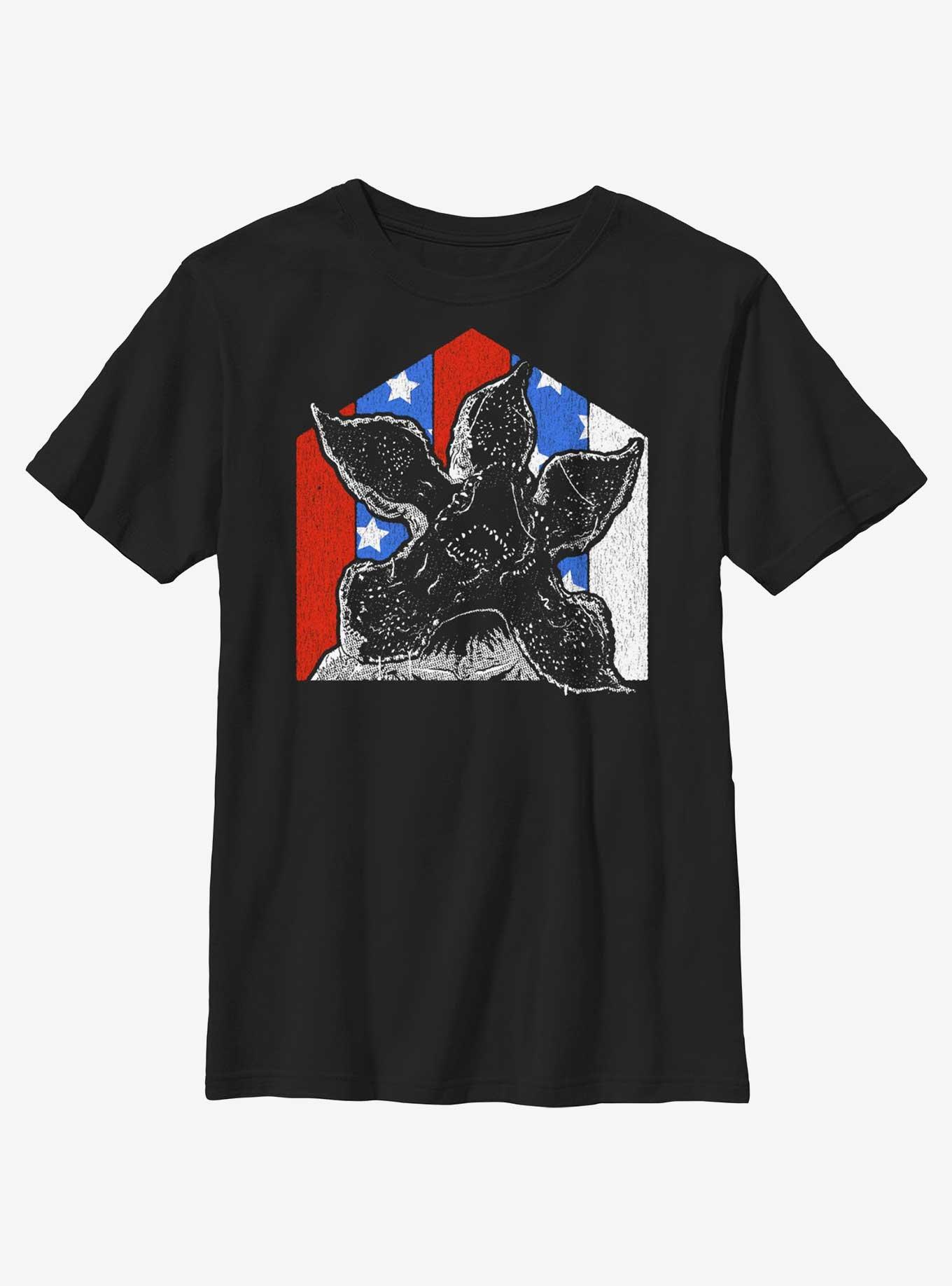 Stranger Things Demogorgon Badge Youth T-Shirt, BLACK, hi-res