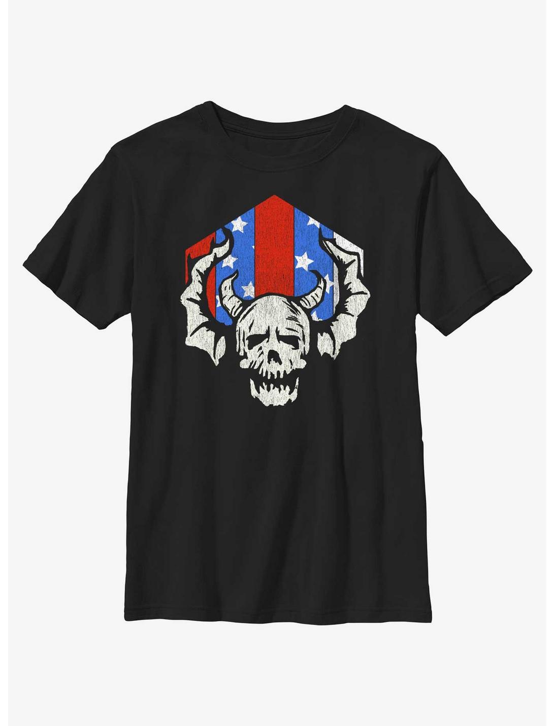 Stranger Things Hellfire Americana Youth T-Shirt, BLACK, hi-res