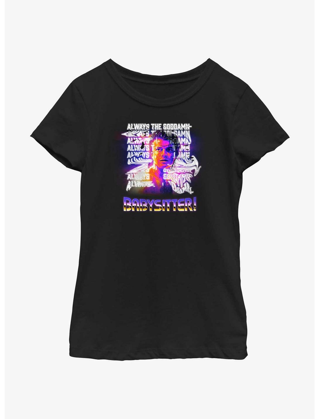 Stranger Things Babysitter Steve Retro Youth Girls T-Shirt, BLACK, hi-res