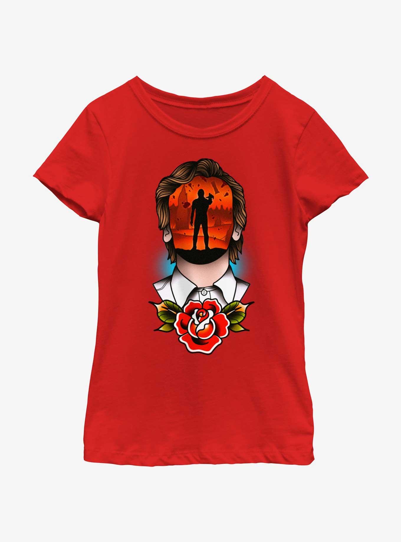 Stranger Things Tattoo Vecna Youth Girls T-Shirt, RED, hi-res view 1