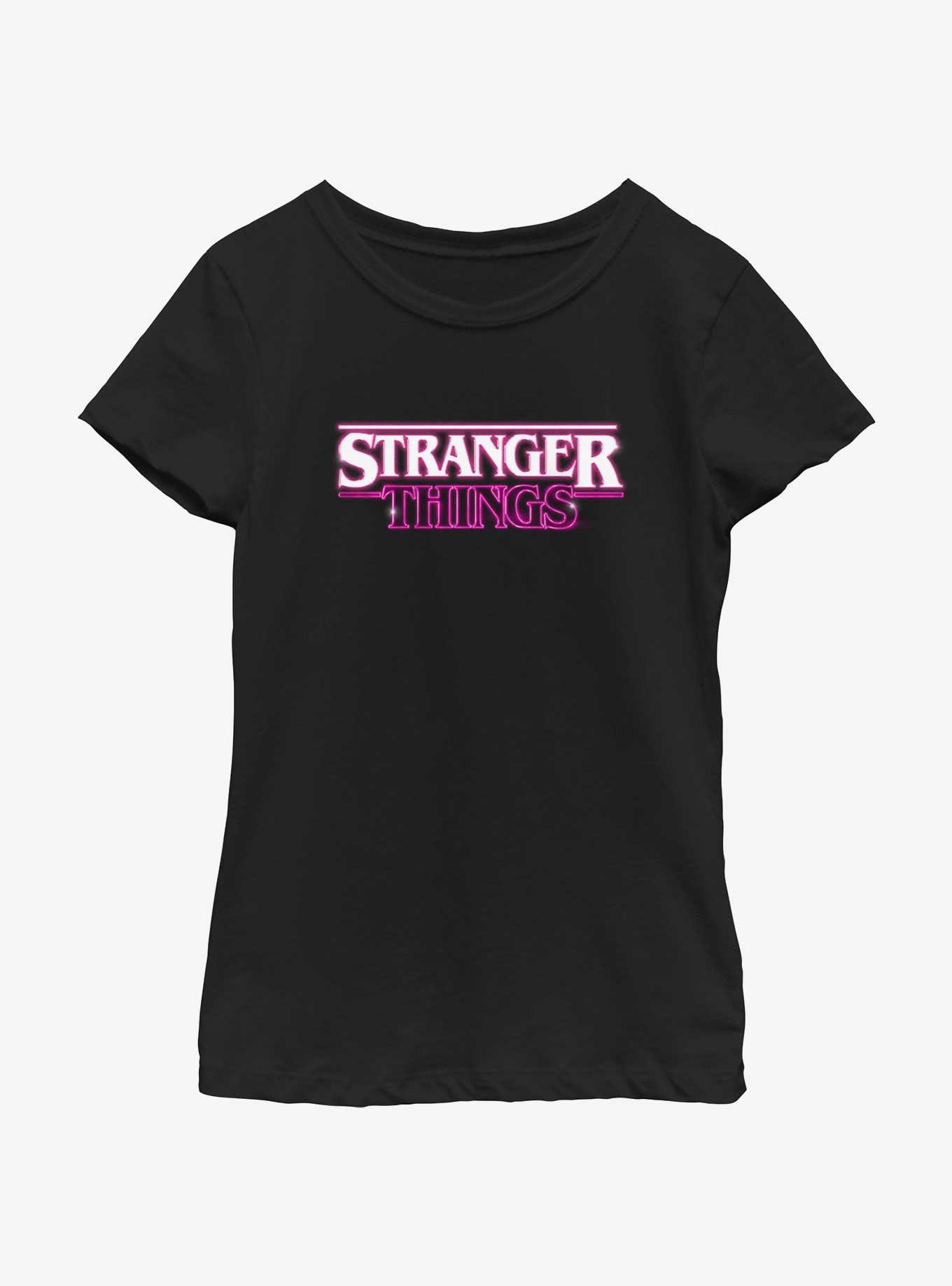 Stranger Things Logo Retro Youth Girls T-Shirt, BLACK, hi-res