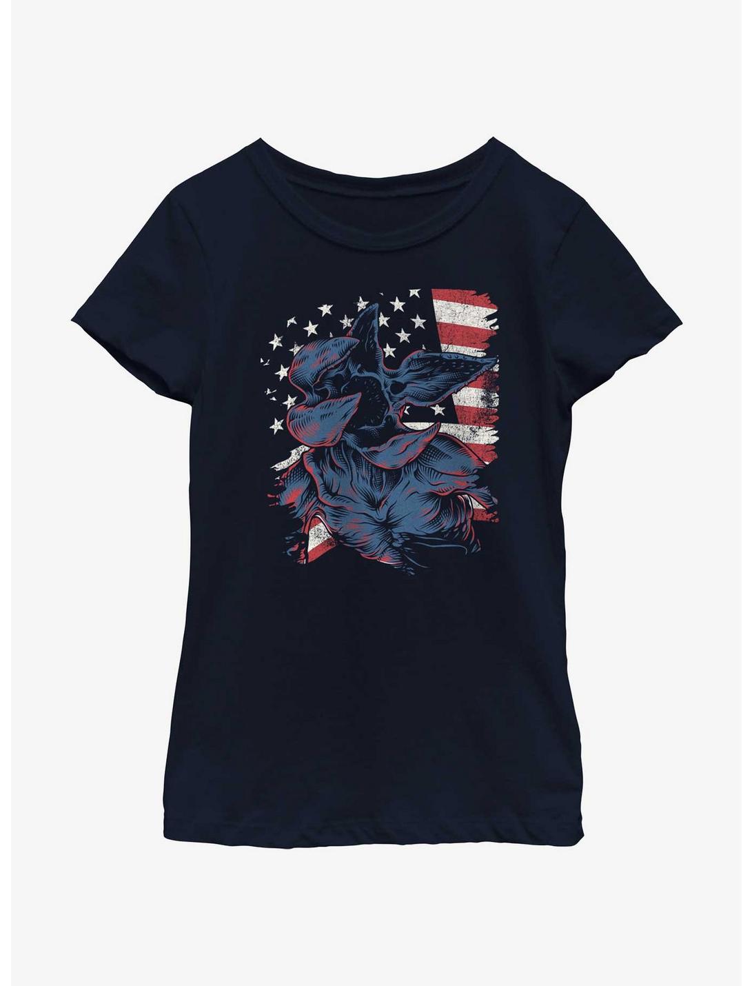 Stranger Things Demogorgon American Youth Girls T-Shirt, NAVY, hi-res