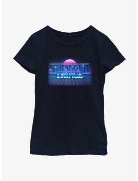 Stranger Things Retro Sun Logo Youth Girls T-Shirt, , hi-res