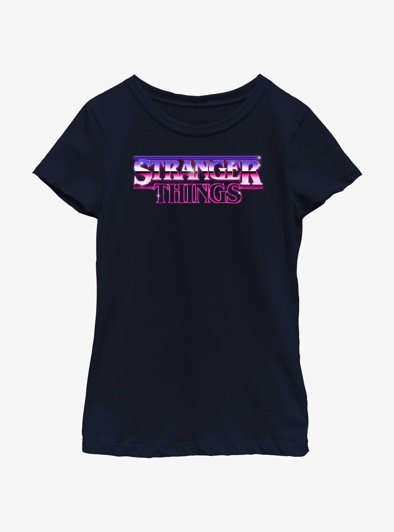 Stranger Things Metallic Logo Youth Girls T-Shirt, , hi-res