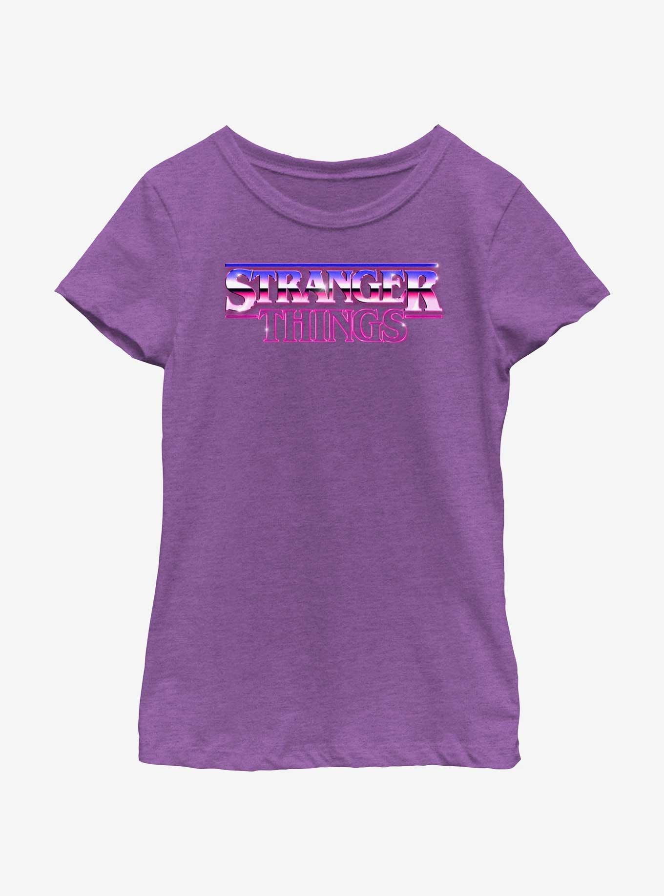 Stranger Things Metallic Logo Youth Girls T-Shirt, , hi-res
