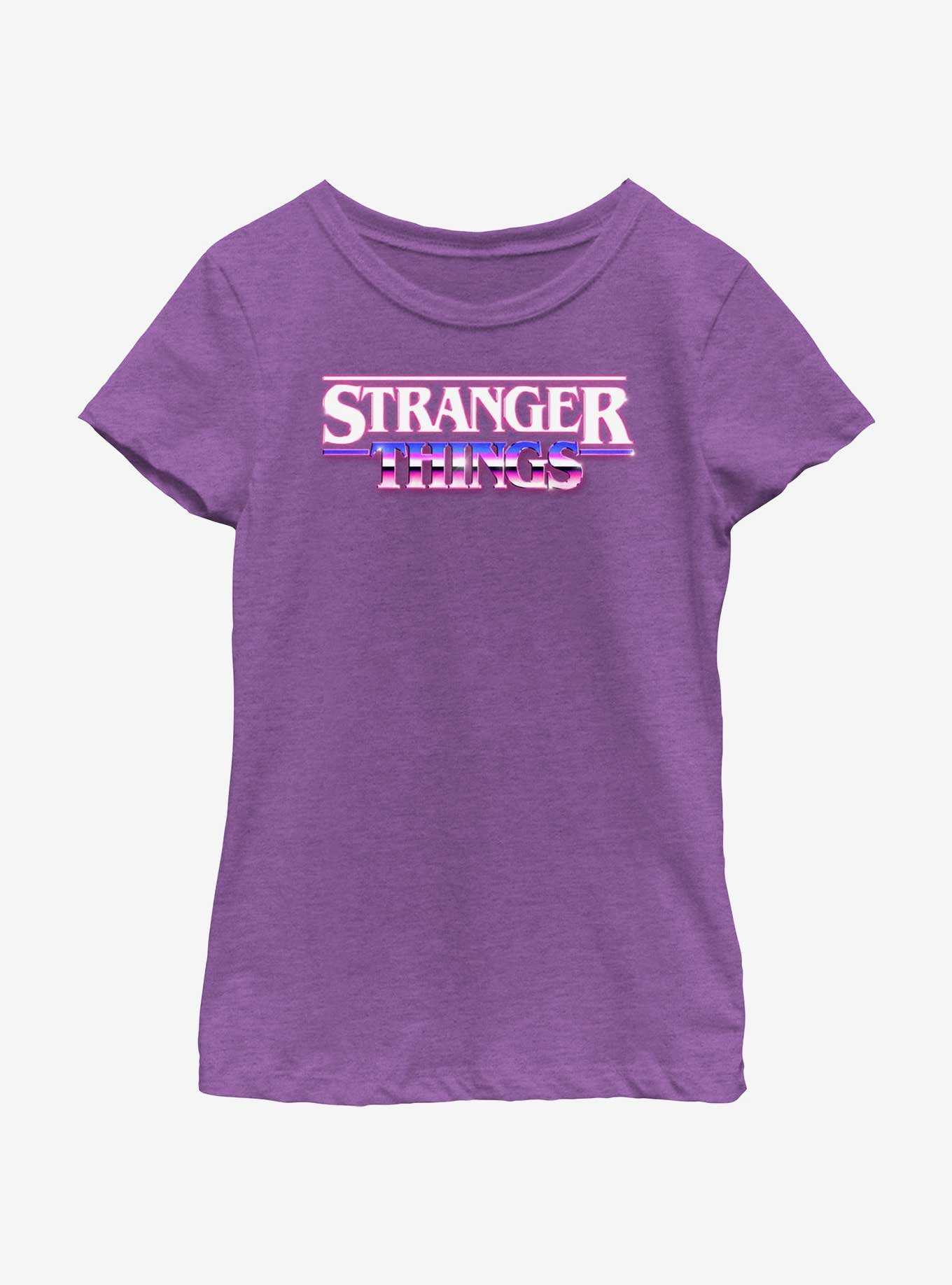 Stranger Things Metallic Logo Youth Girls T-Shirt, , hi-res
