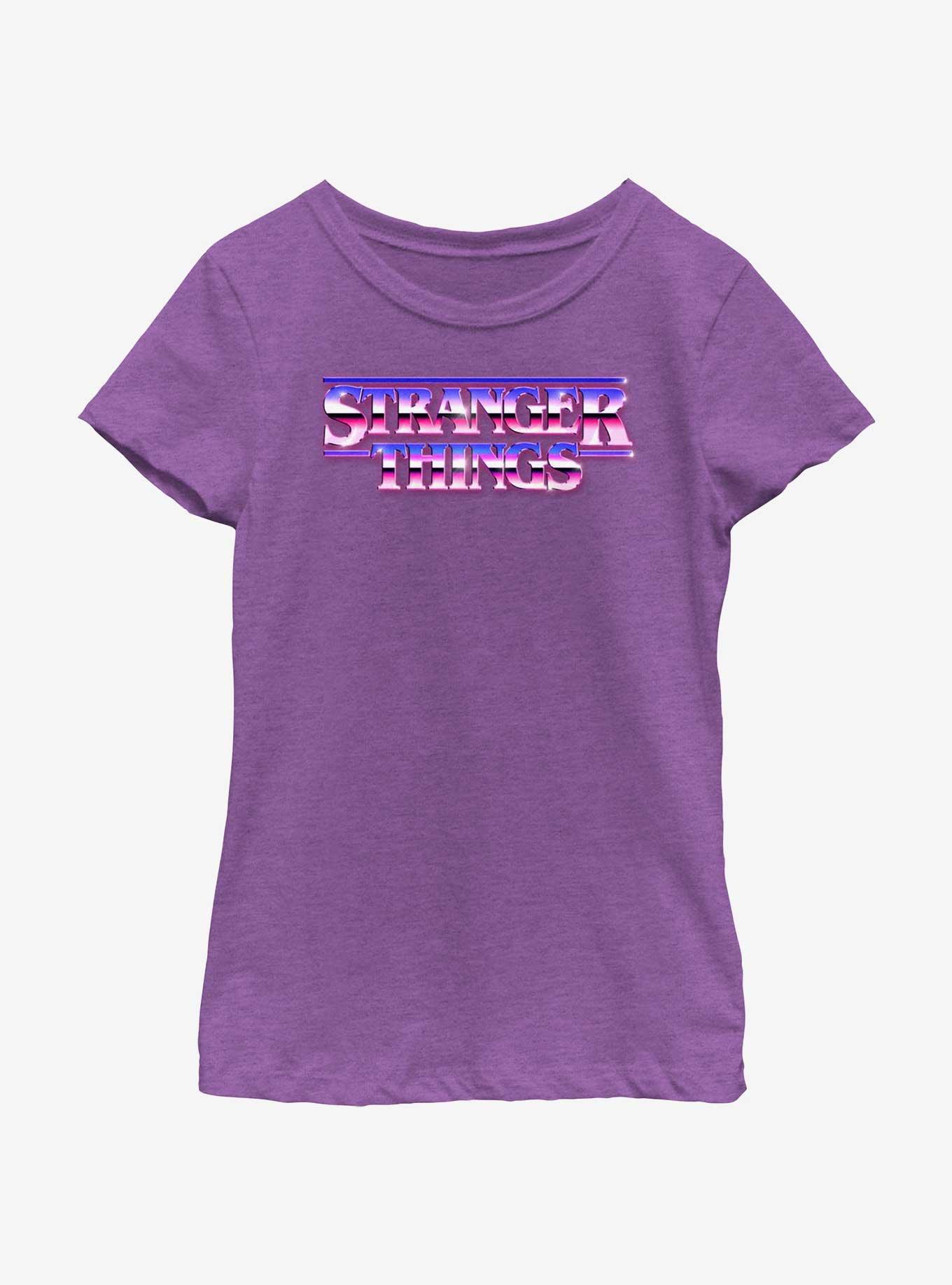 Stranger Things Metallic Logo Youth Girls T-Shirt, , hi-res