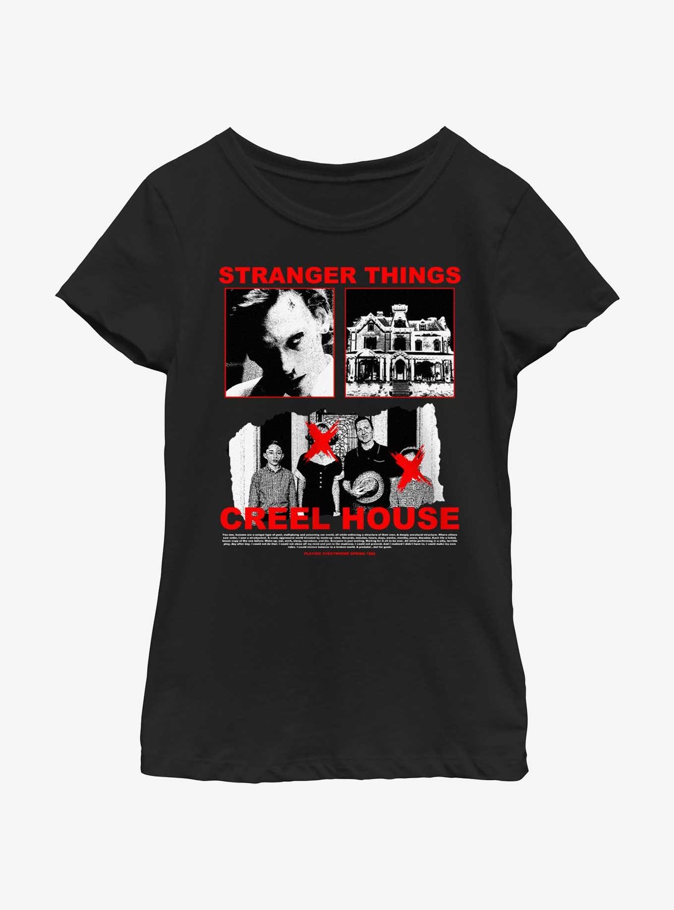 Stranger Things Creel House Youth Girls T-Shirt, BLACK, hi-res
