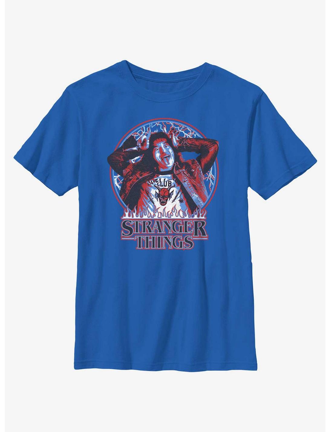 Stranger Things Eddie Munson Hellfire Allegiance Youth T-Shirt, ROYAL, hi-res