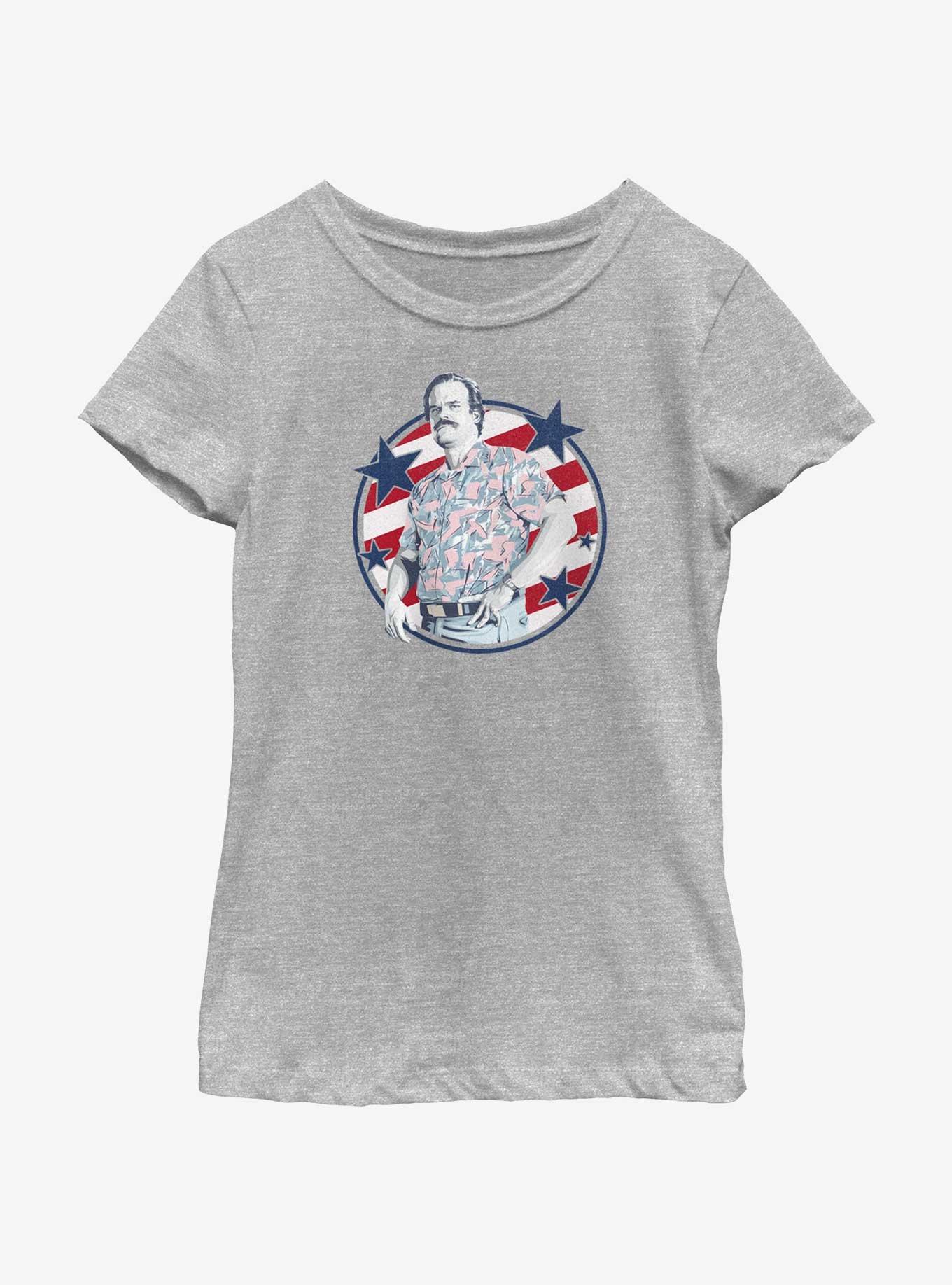 Stranger Things Hopper Stars And Stripes Youth Girls T-Shirt