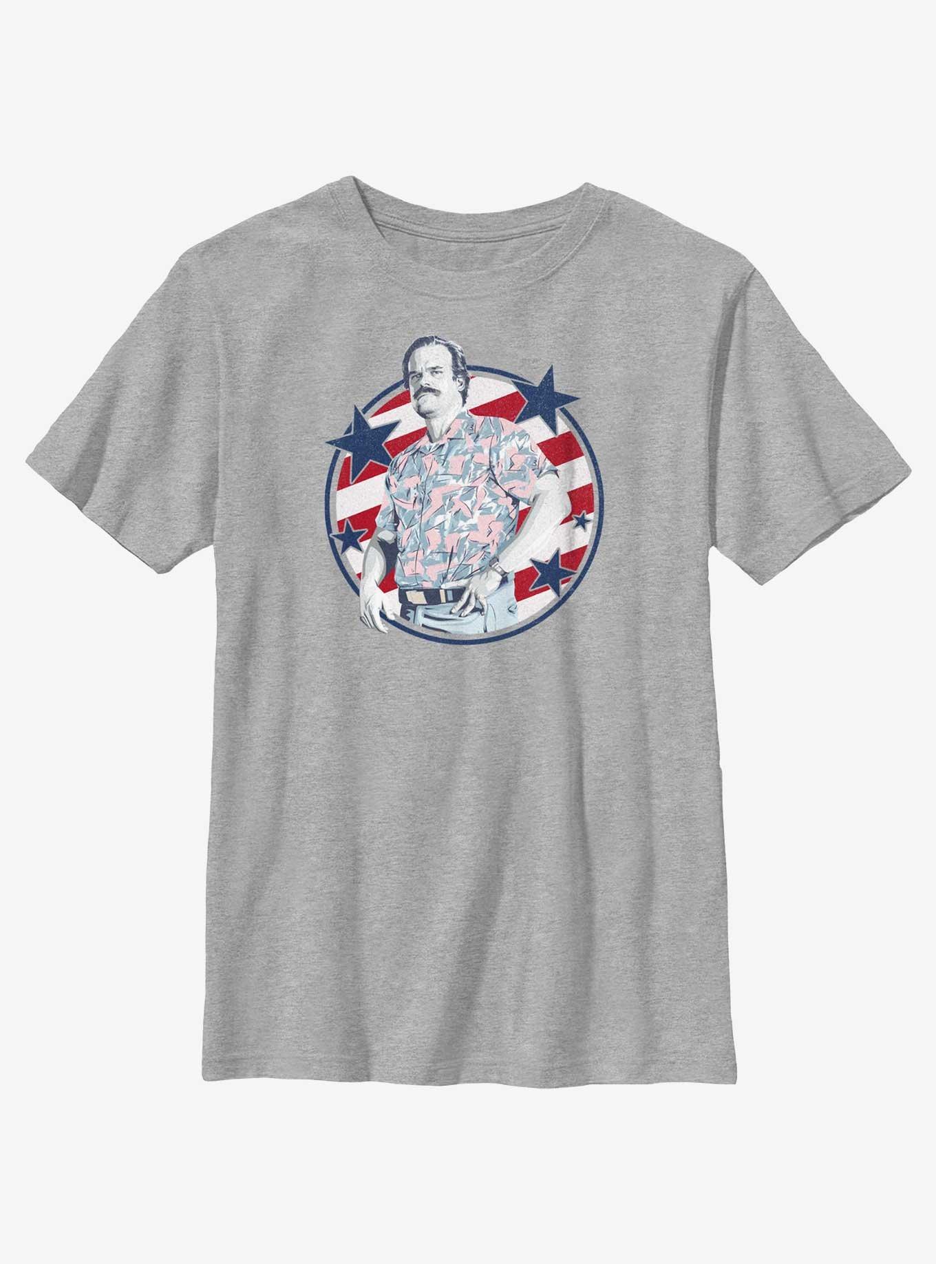 Stranger Things Hopper Stars And Stripes Youth T-Shirt, ATH HTR, hi-res