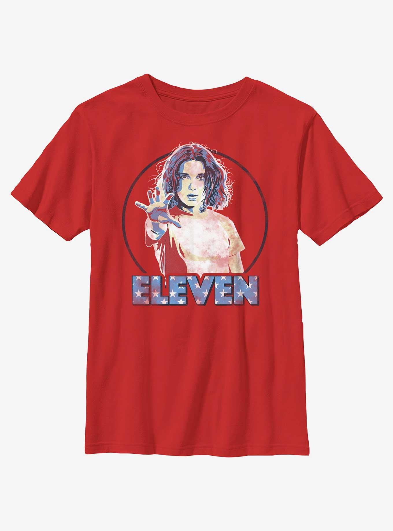 Stranger Things Tonal Eleven Youth T-Shirt, RED, hi-res