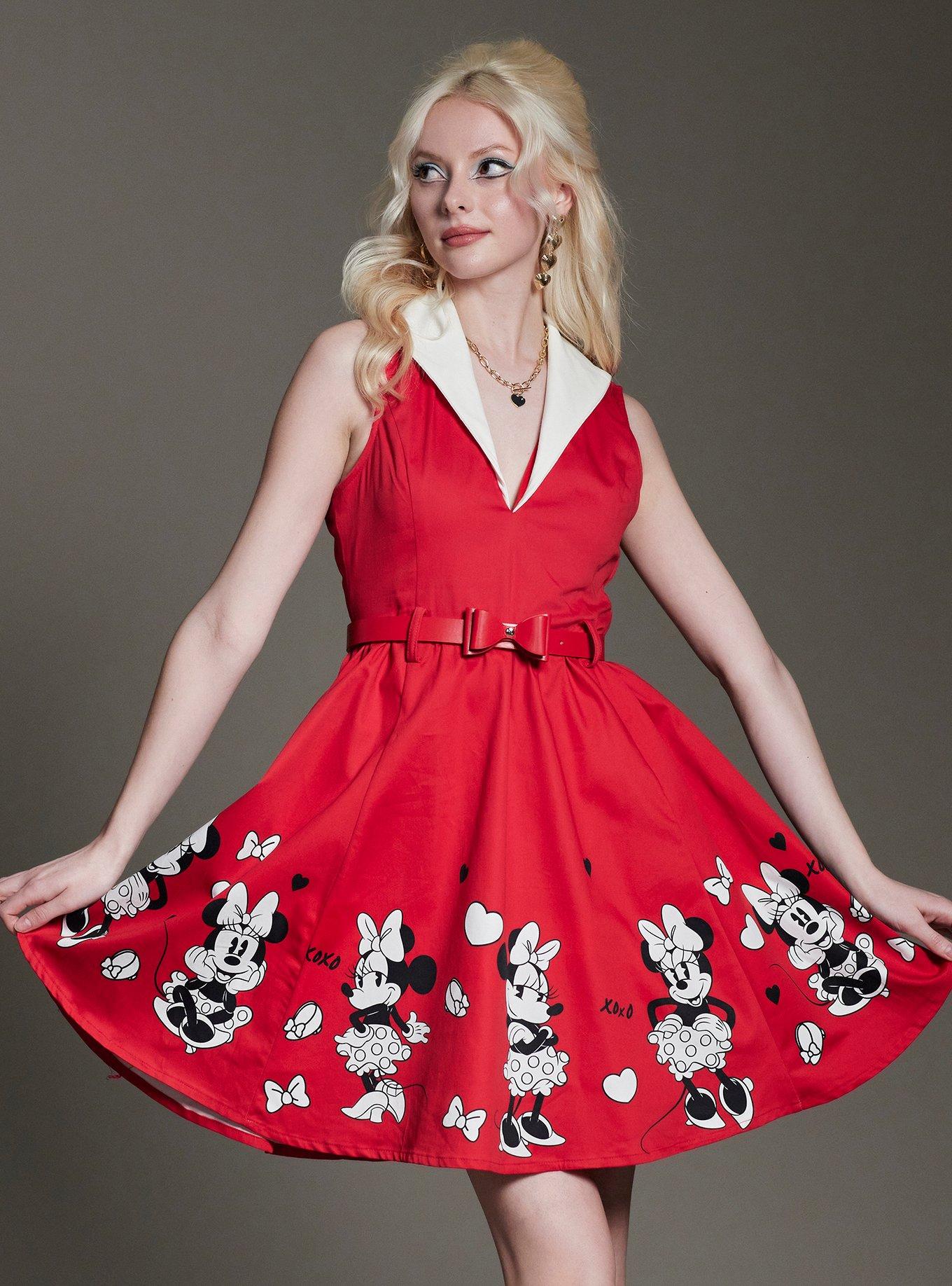 Her Universe Disney Minnie Mouse Retro Dress With Belt Her Universe Exclusive, MULTI, hi-res
