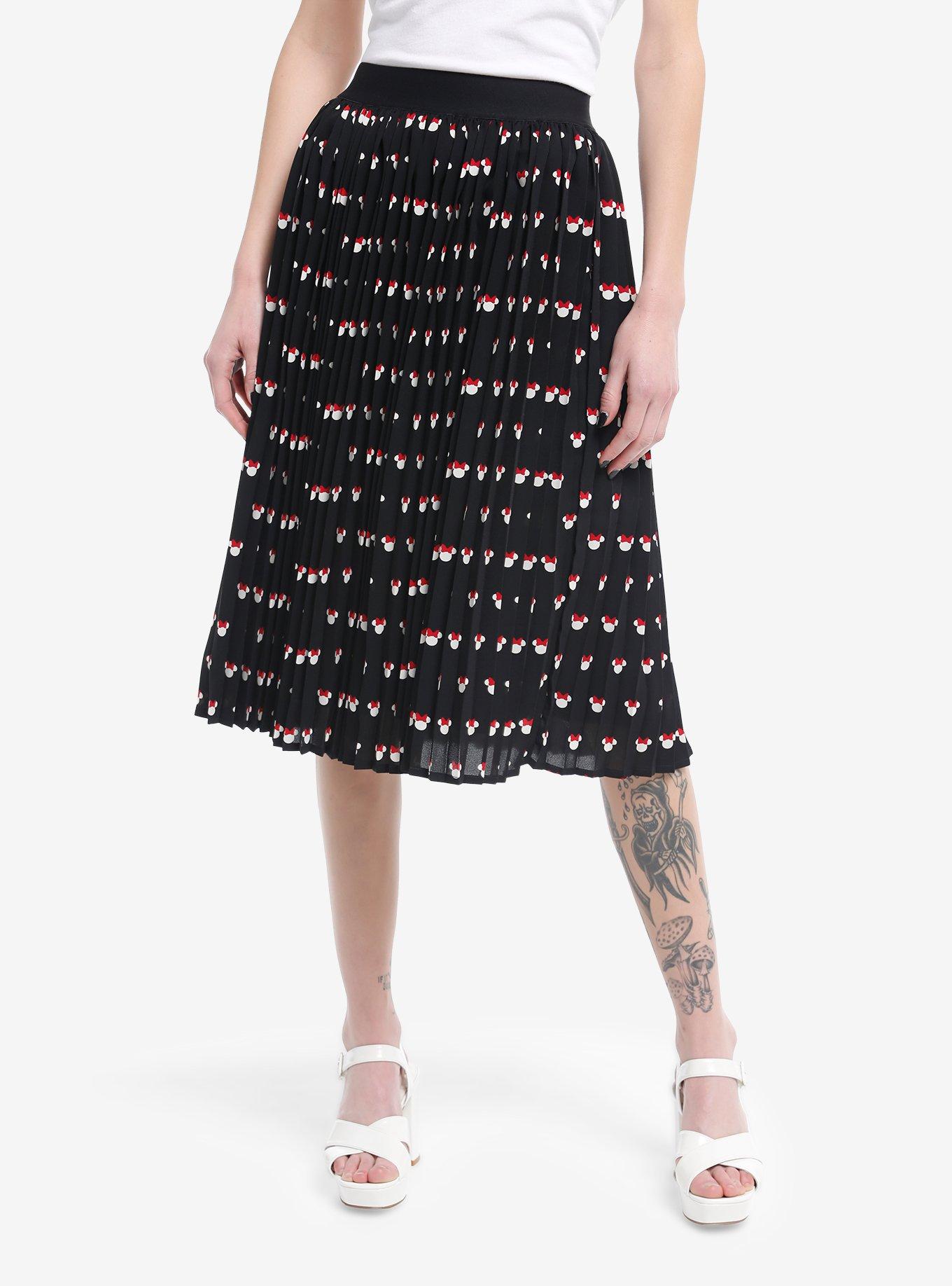 Her Universe Disney Minnie Mouse Pleated Midi Skirt Her Universe Exclusive, MULTI, hi-res