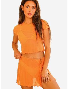 Dippin' Daisy's Stella Swim Skirt Cover-Up Blaze Orange, , hi-res