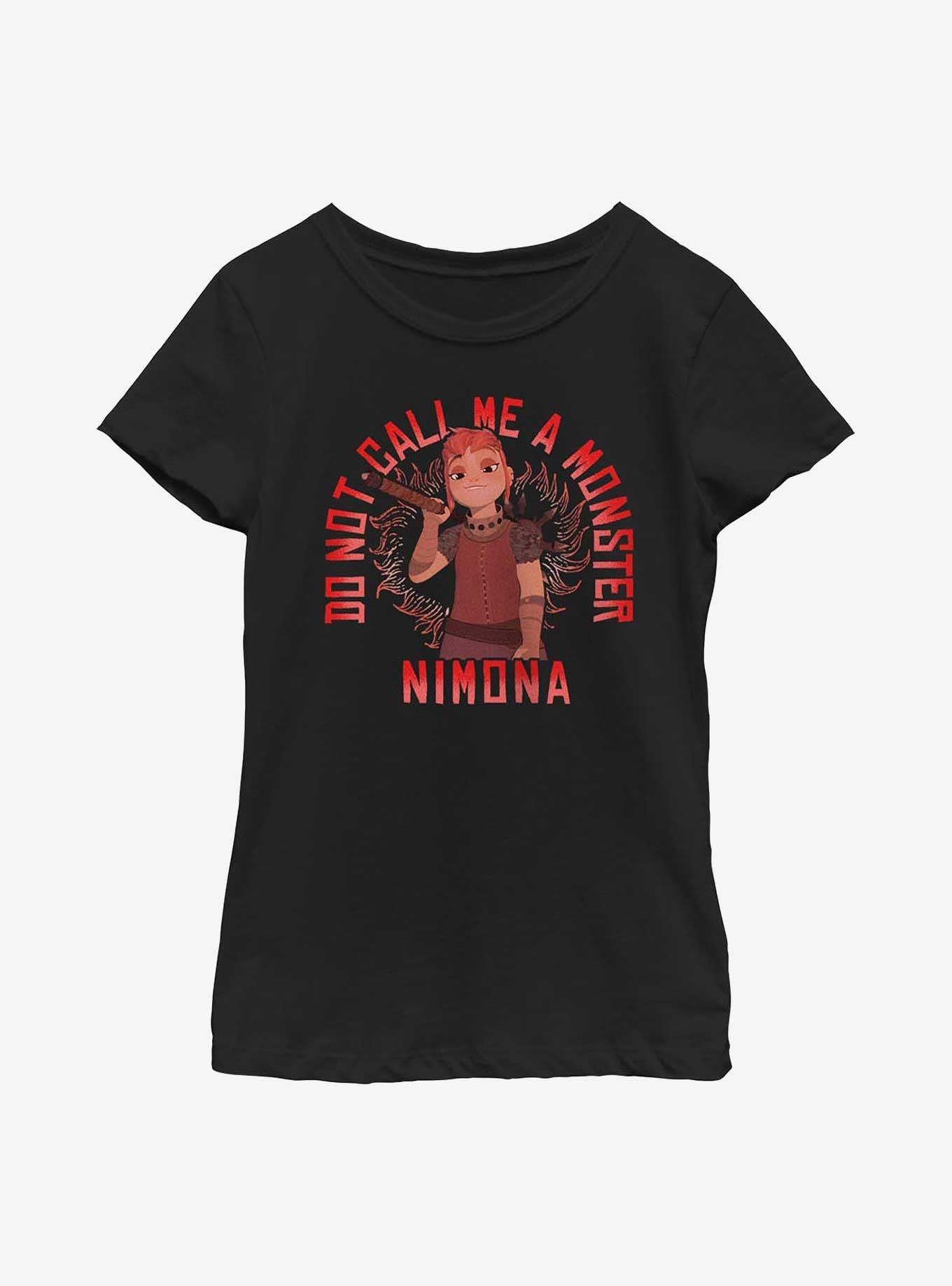 Nimona Not A Monster Youth Girls T-Shirt, BLACK, hi-res