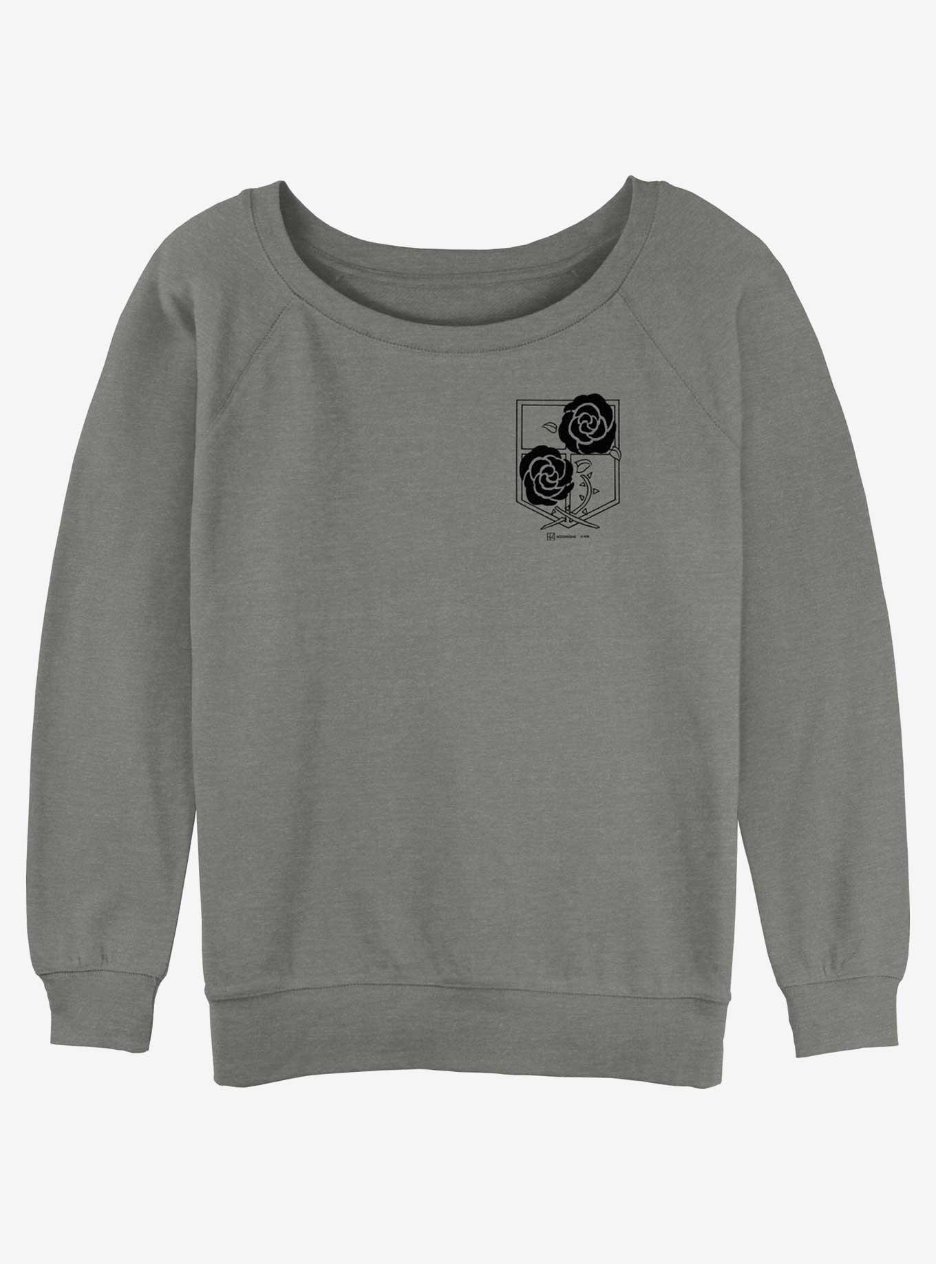 Attack On Titan The Garrison Girls Slouchy Sweatshirt, GRAY HTR, hi-res