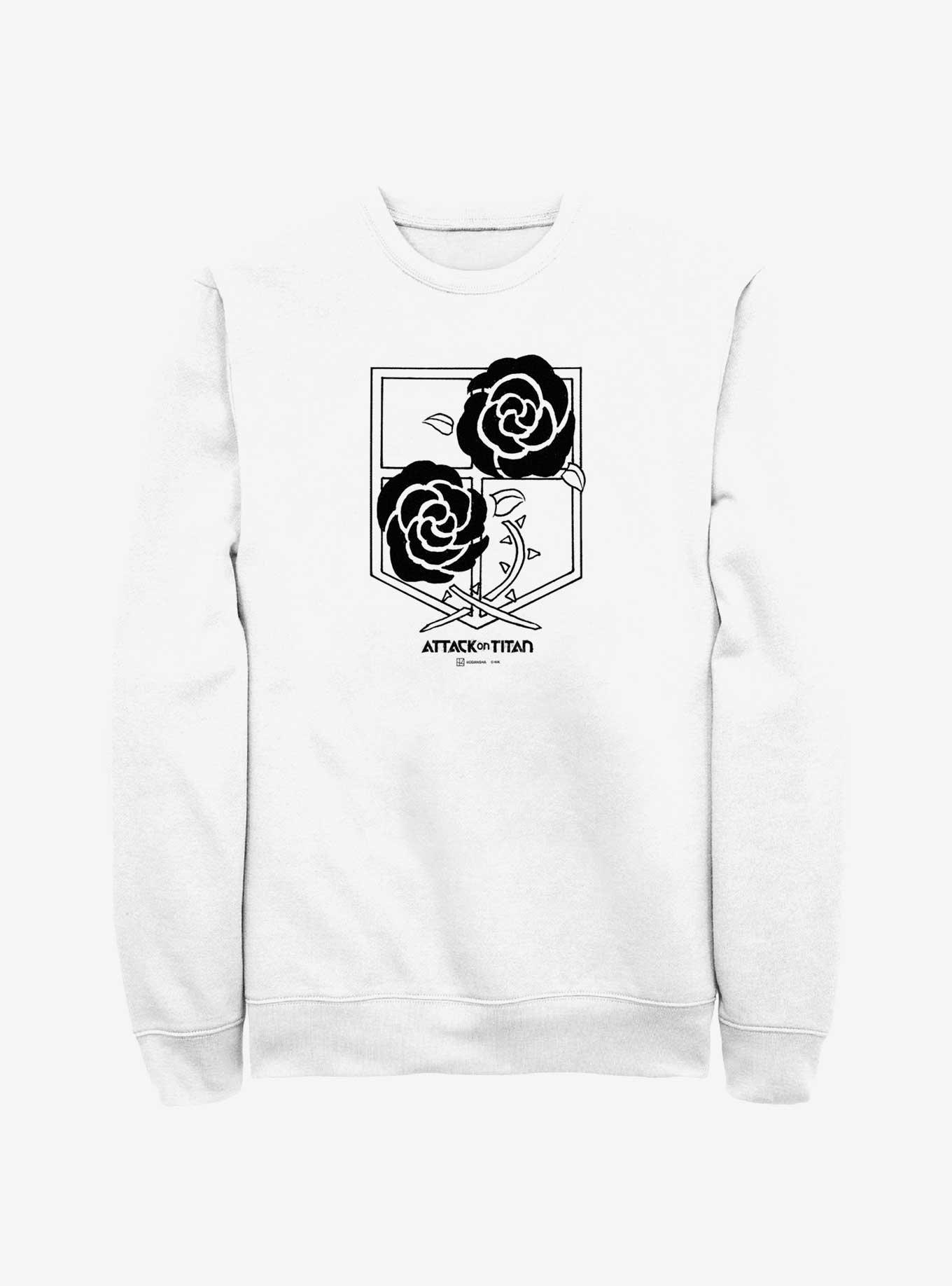 Attack On Titan Garrison Regiment Title Logo Sweatshirt, WHITE, hi-res