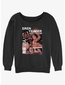 Attack On Titan Eren Yeager Collage Girls Slouchy Sweatshirt, , hi-res