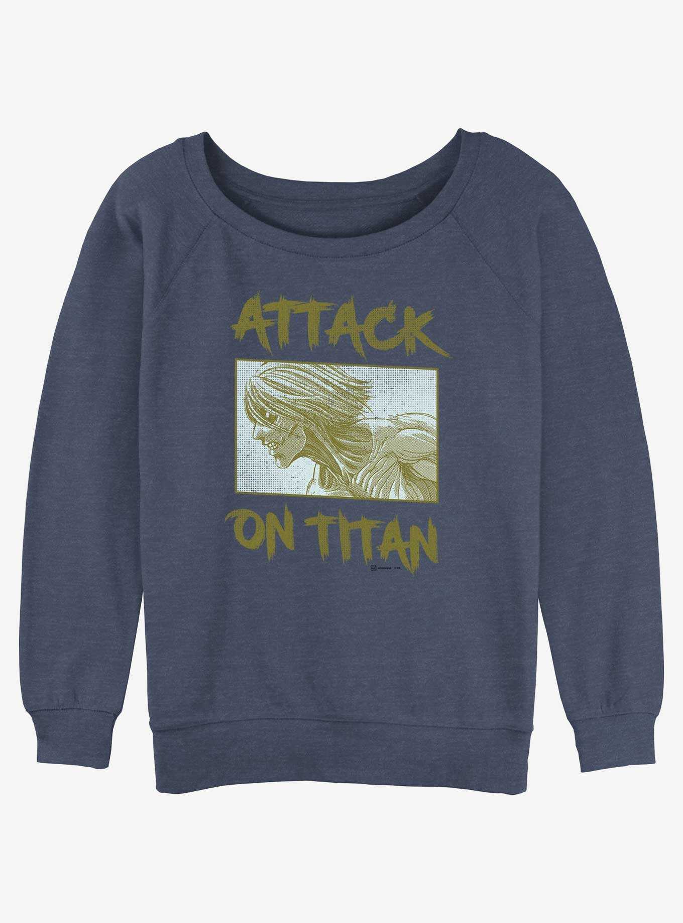Attack On Titan Female Titan Panel Girls Slouchy Sweatshirt, , hi-res