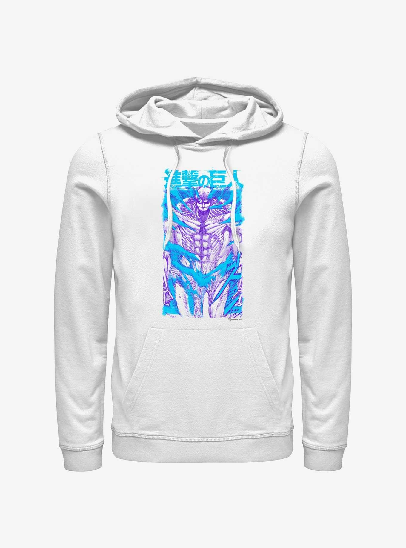 Attack On Titan Armored Titan Overlay Hoodie, WHITE, hi-res