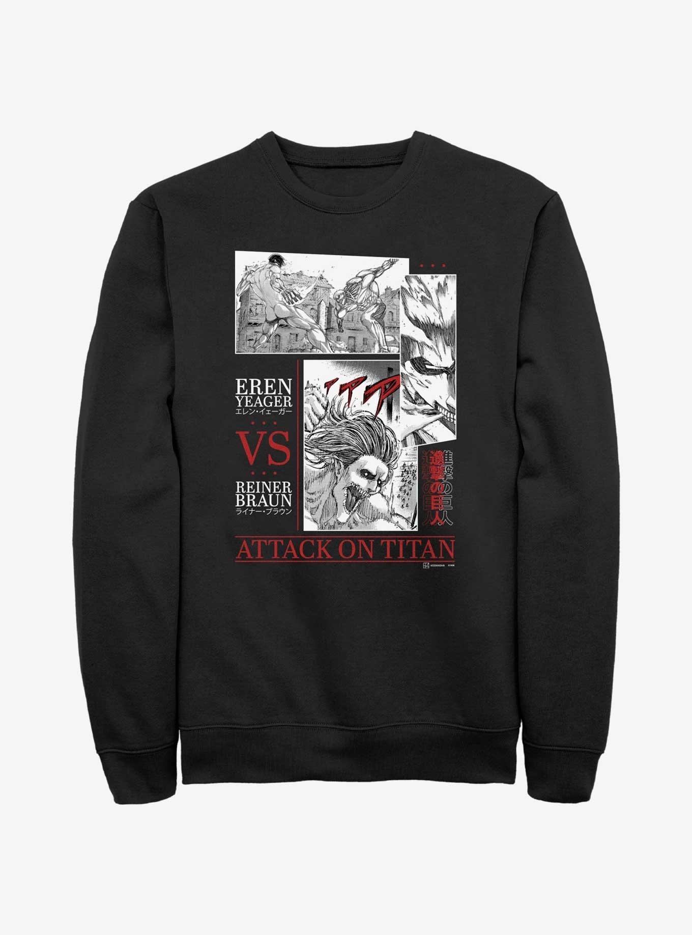 Attack On Titan Eren Yeager Vs Reiner Braun Sweatshirt, , hi-res