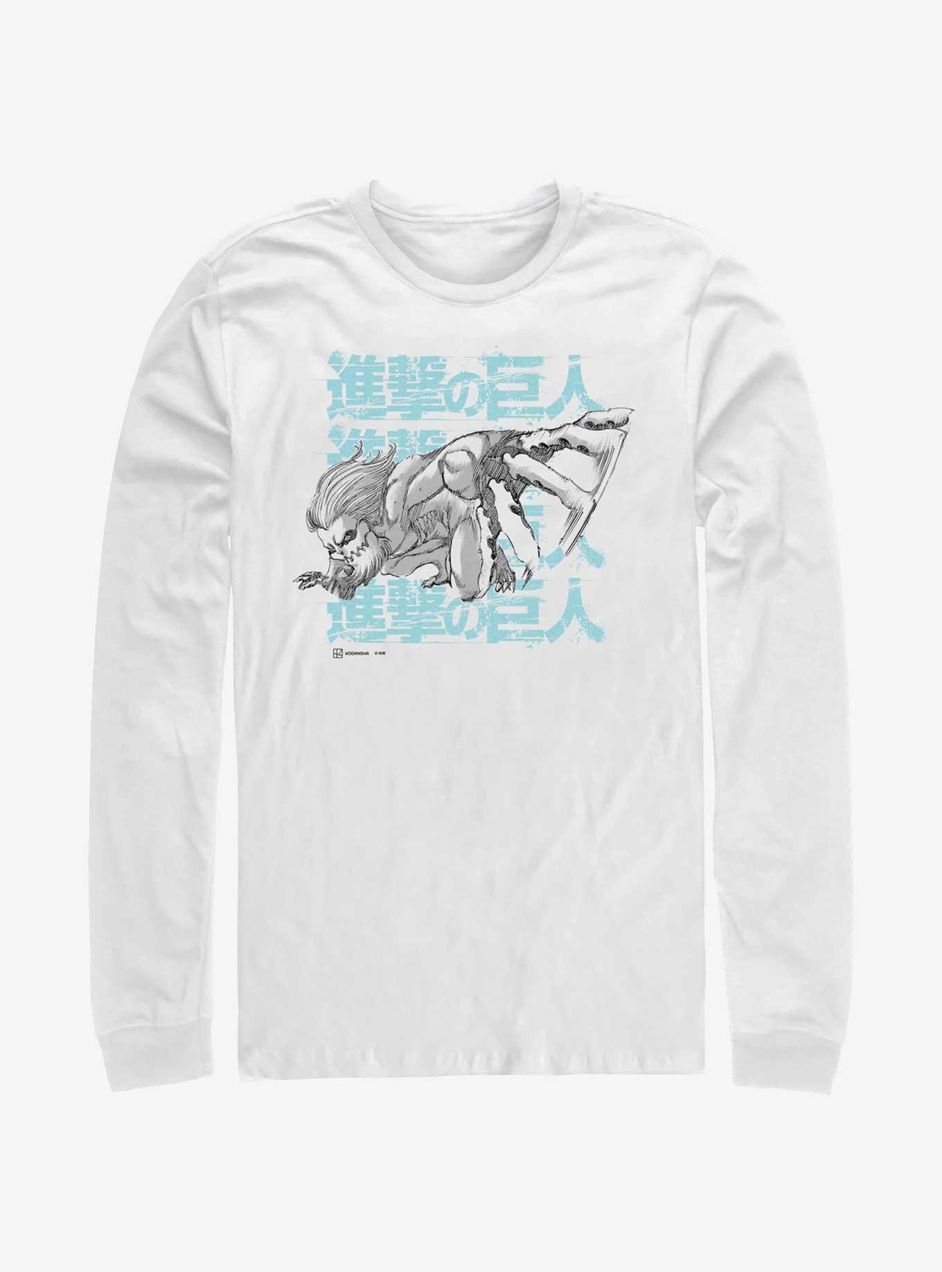 Attack On Titan Jaw Titan Stack Long-Sleeve T-Shirt, , hi-res