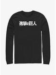 Attack On Titan Japanese Logo Long-Sleeve T-Shirt, BLACK, hi-res