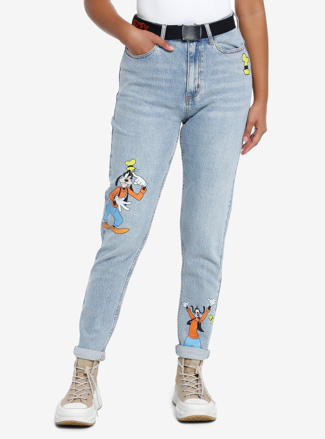 Disney Goofy Mom Jeans With Belt