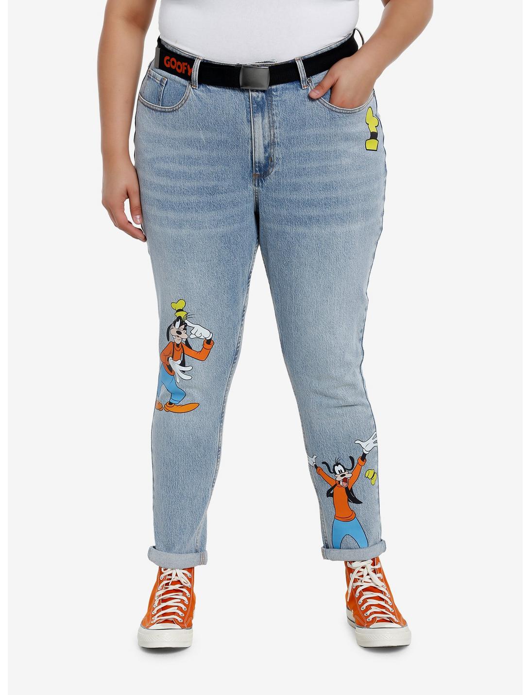 Disney Goofy Mom Jeans With Belt Plus Size, MULTI, hi-res