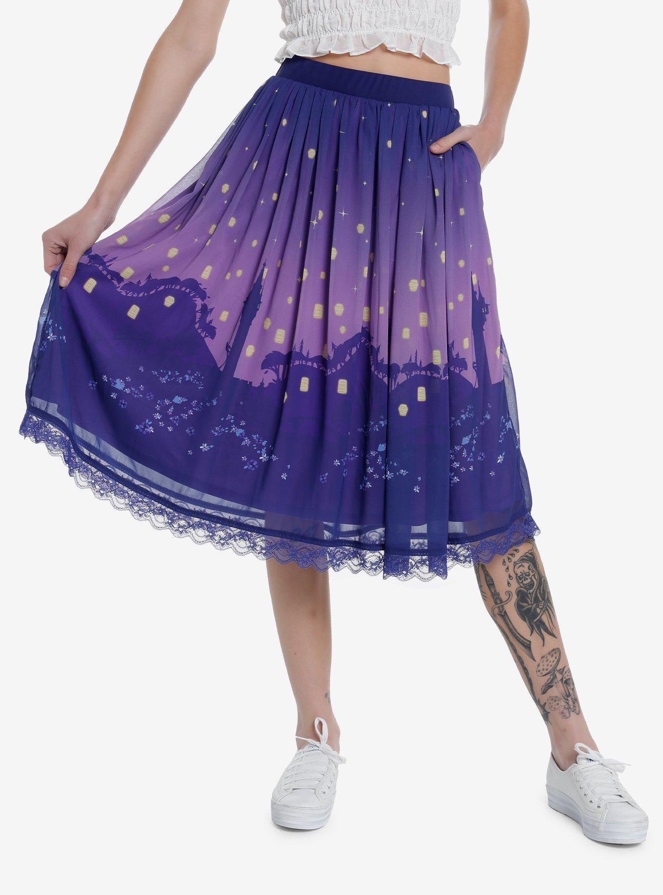 Disney Tangled Lanterns Midi Skirt, MULTI, hi-res