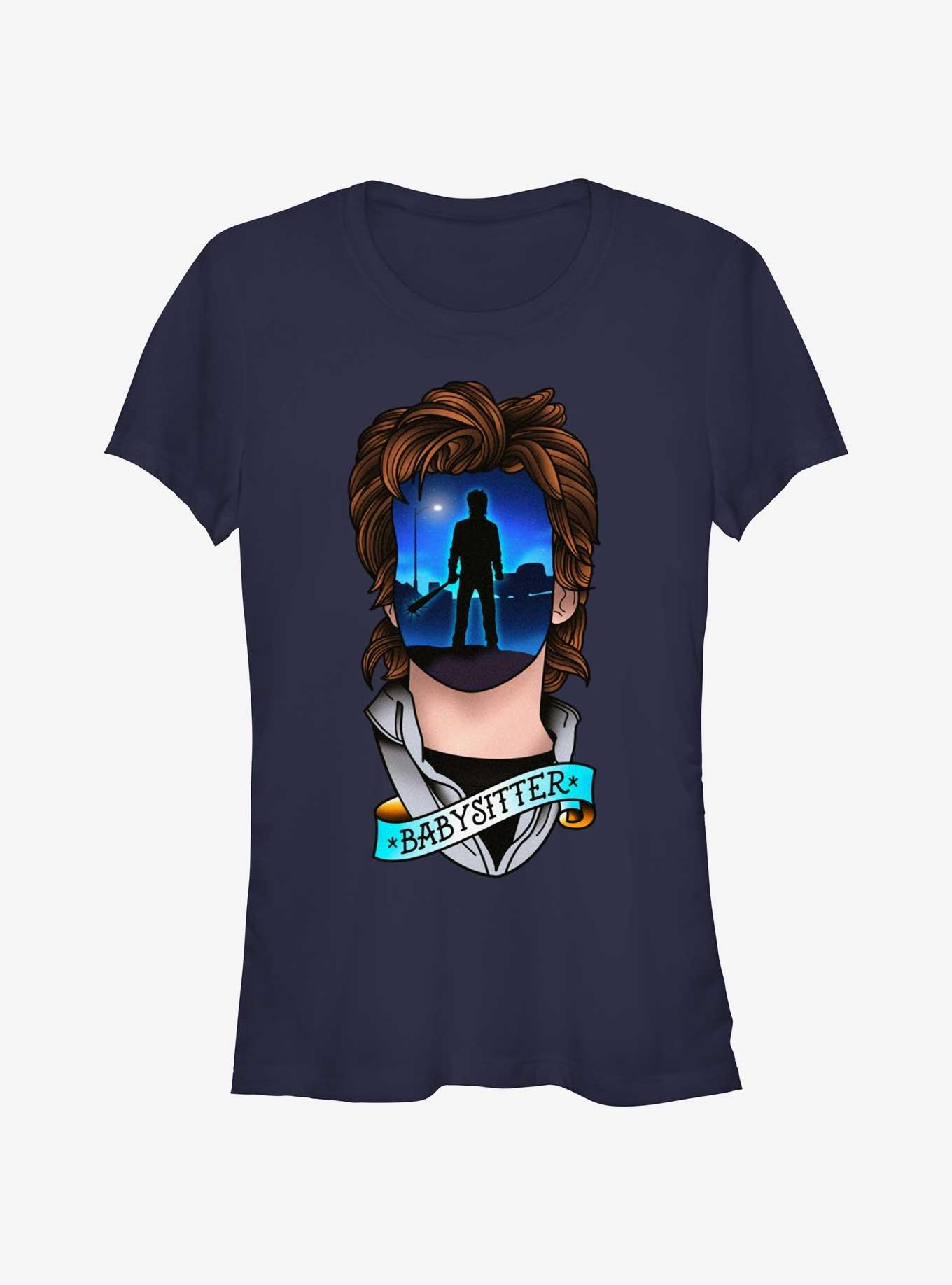 Stranger Things Tattoo Steve Girls T-Shirt, NAVY, hi-res