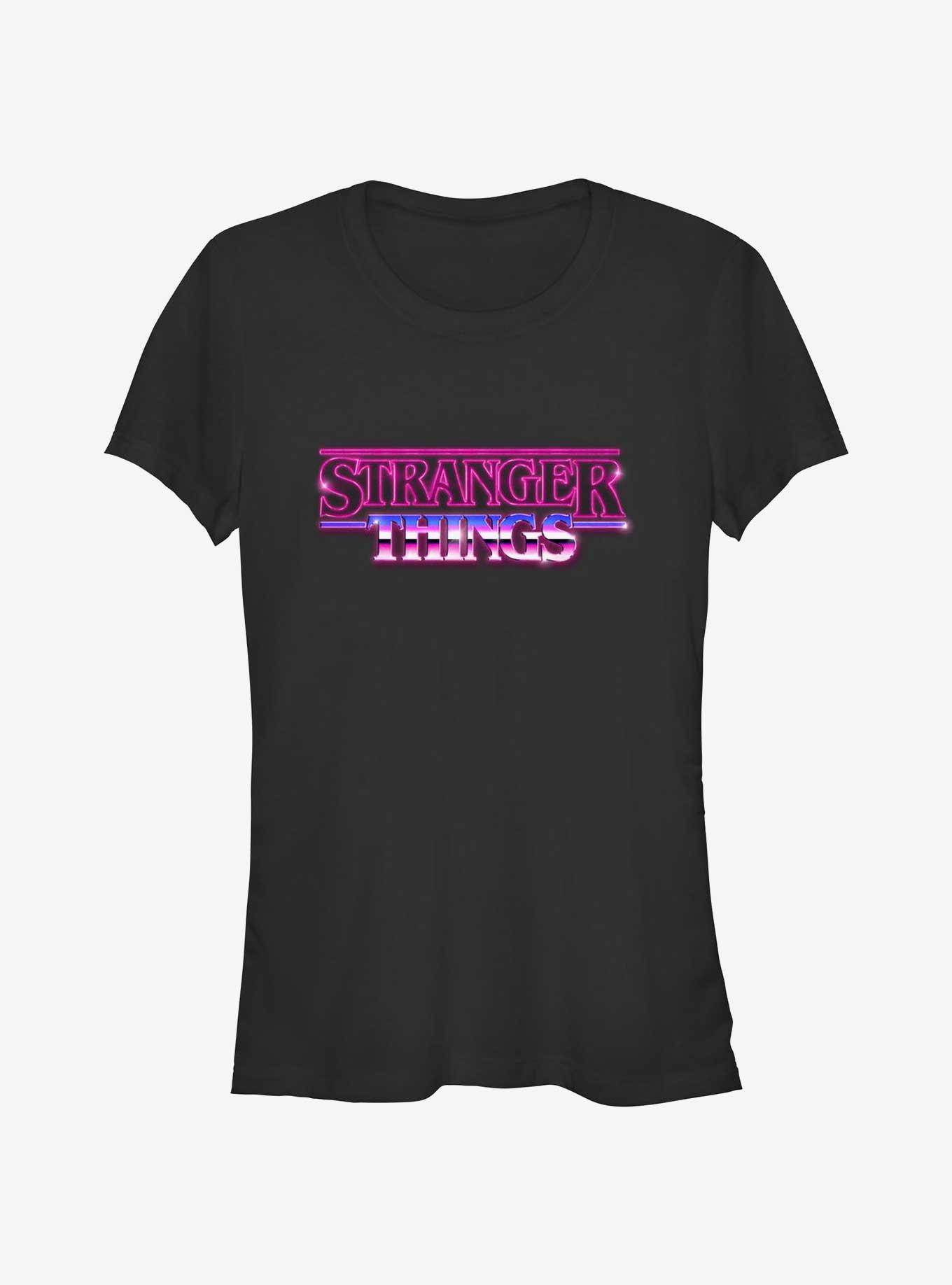 Stranger Things Logo Retro Girls T-Shirt, BLACK, hi-res