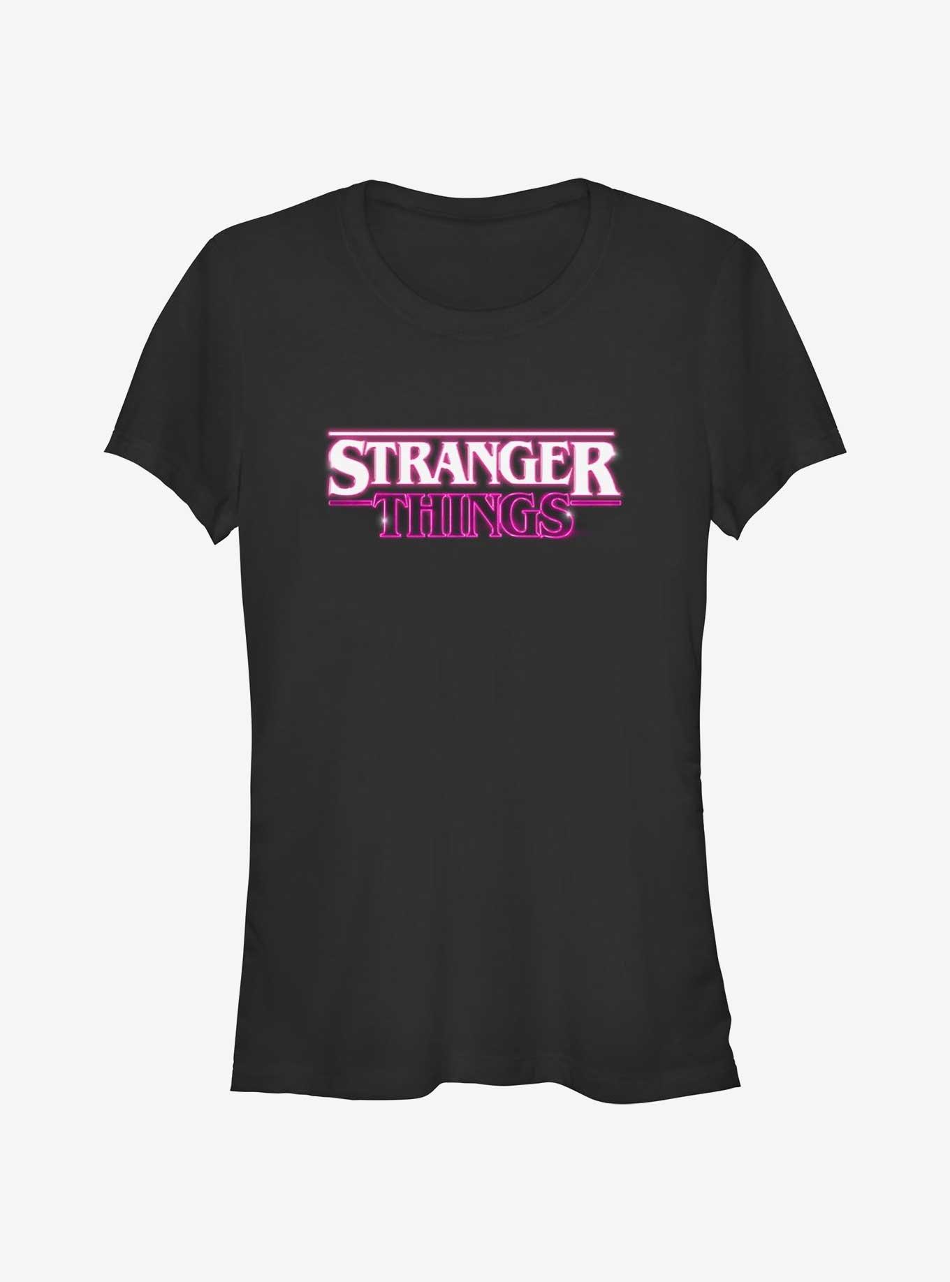 Stranger Things Logo Retro Girls T-Shirt, BLACK, hi-res