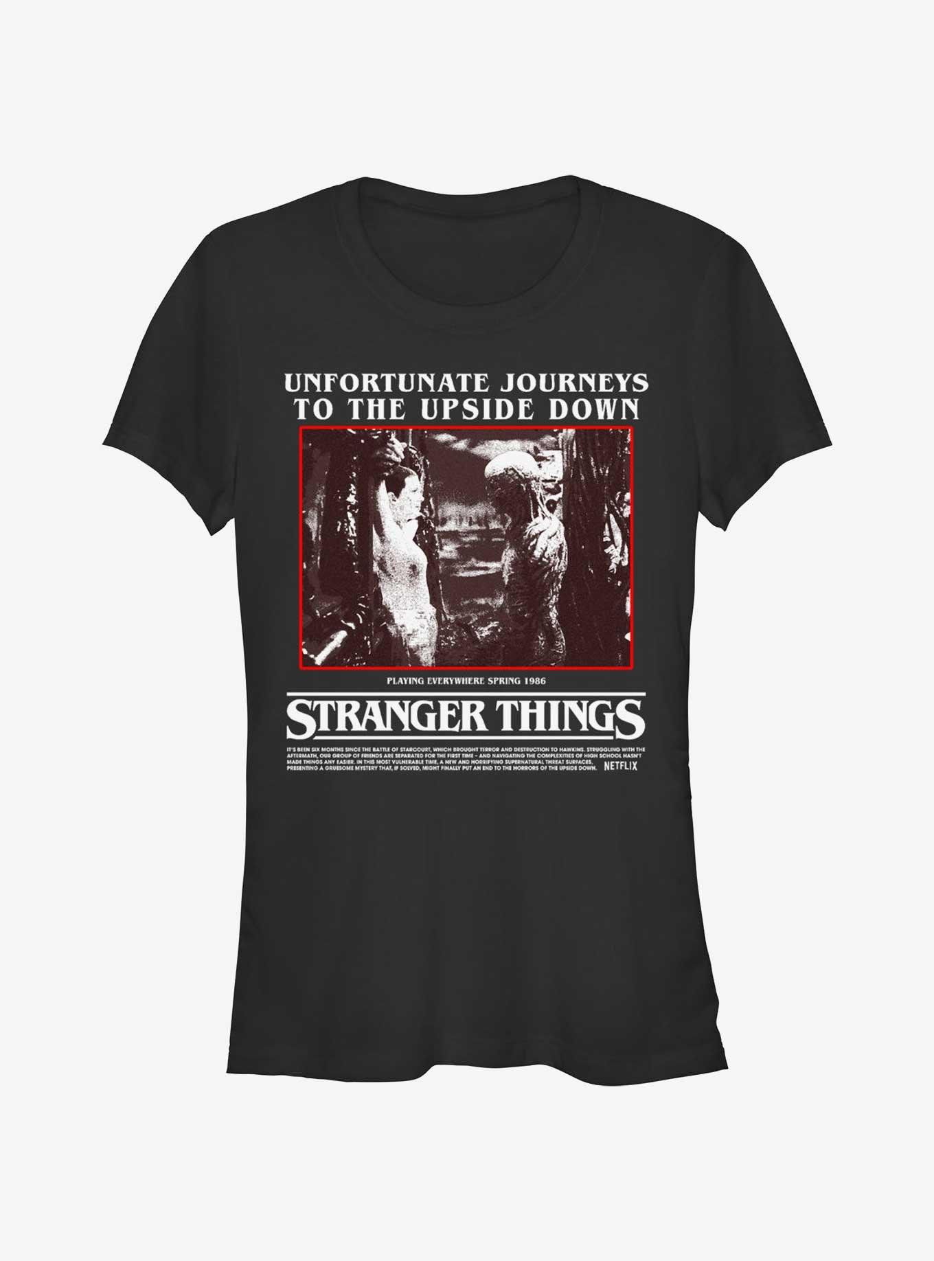 Stranger Things Unfortunate Journey Girls T-Shirt, BLACK, hi-res