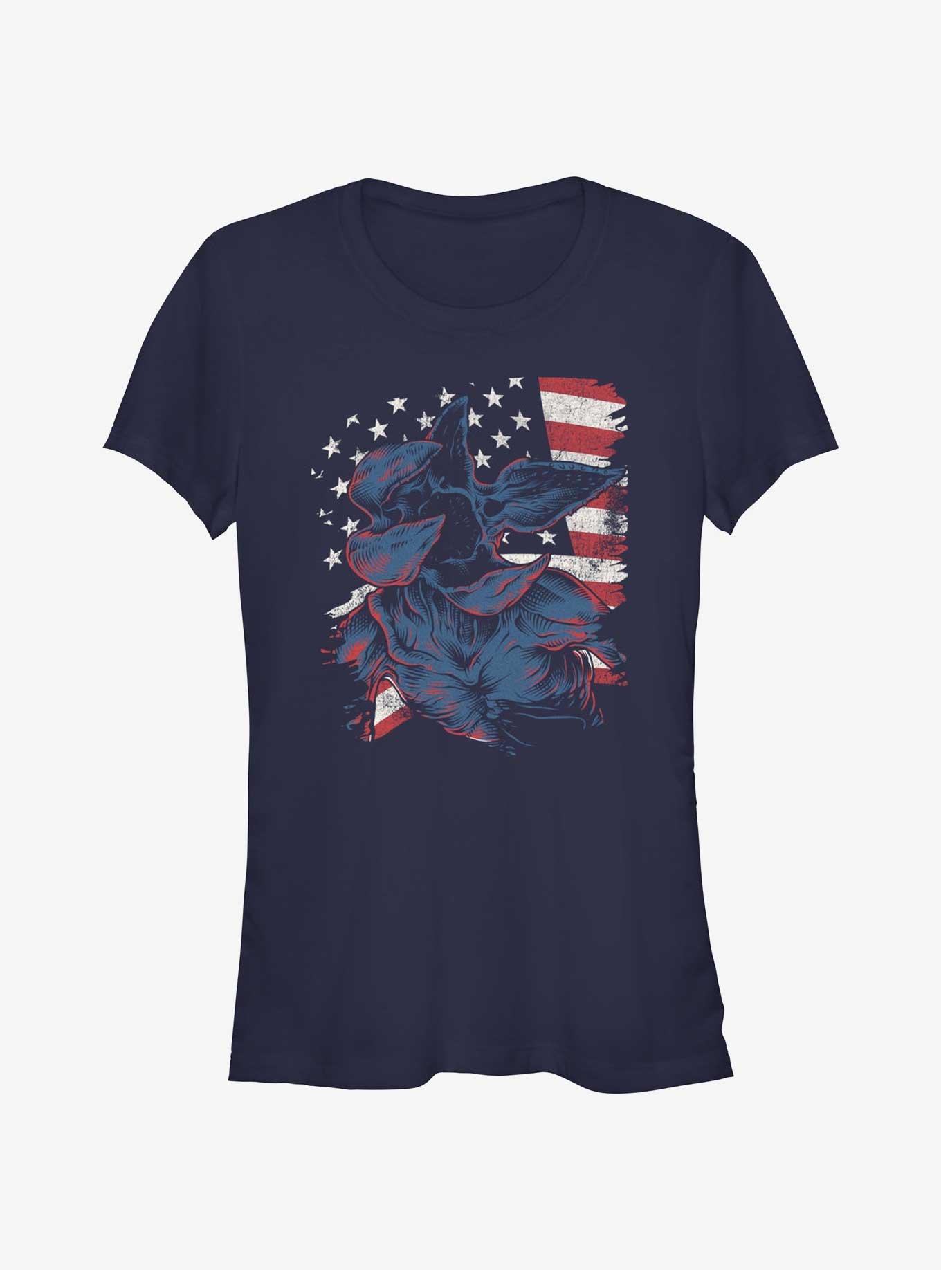 Stranger Things Demogorgon American Girls T-Shirt, NAVY, hi-res