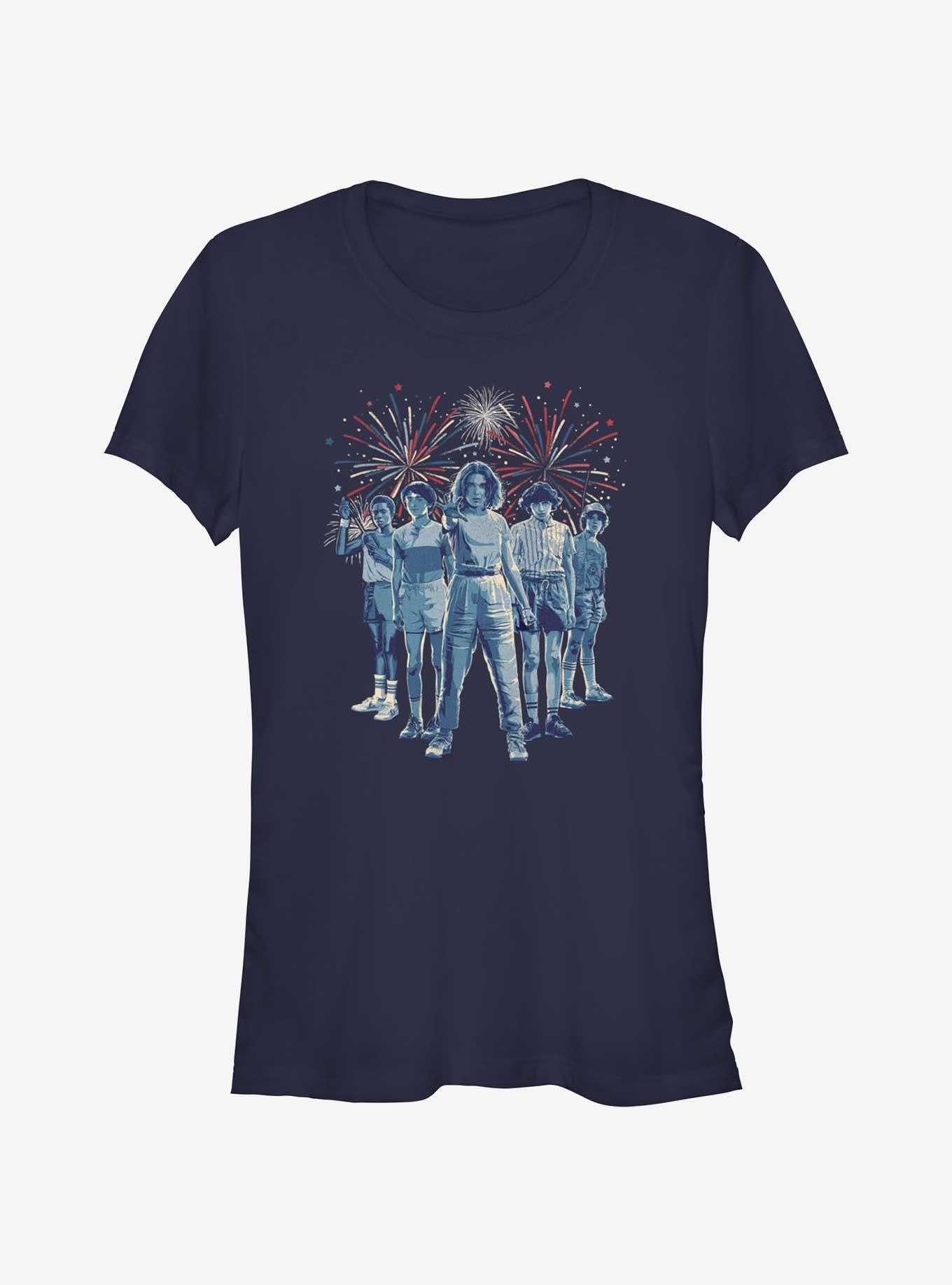 Stranger Things Group Fireworks Girls T-Shirt, , hi-res