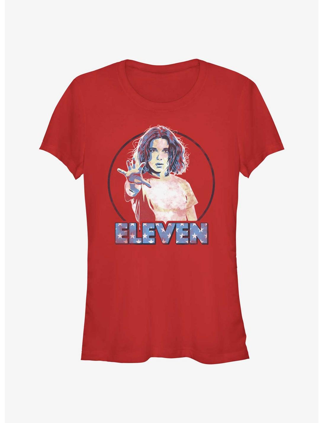 Stranger Things Tonal Eleven Girls T-Shirt, RED, hi-res
