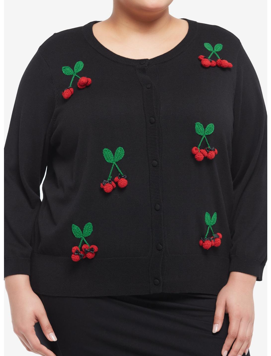 Her Universe Disney Minnie Mouse Knit Cherry Cardigan Plus Size Her Universe Exclusive, MULTI, hi-res