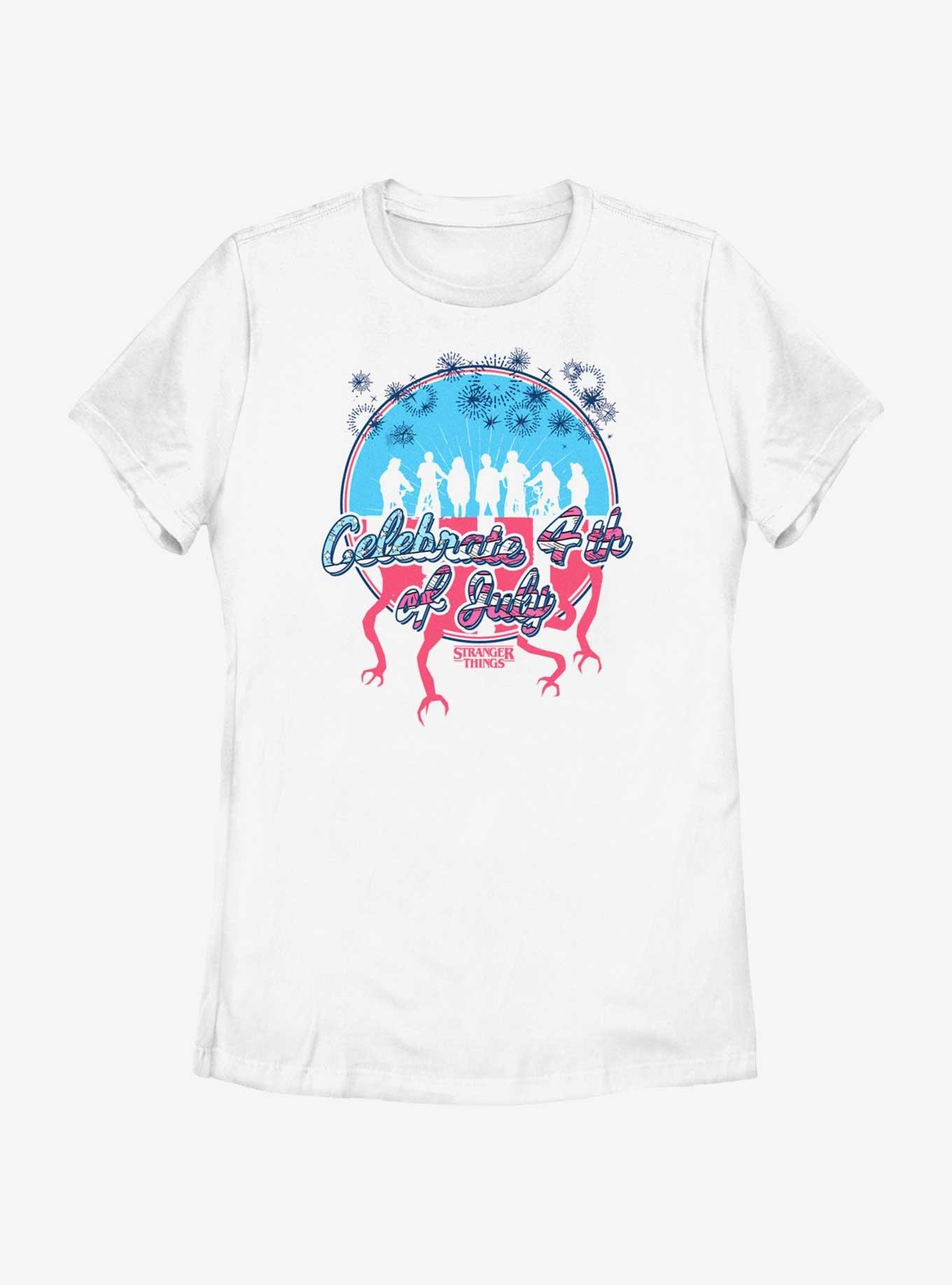 Stranger Things Hawkins Fourth of July Womens T-Shirt, WHITE, hi-res