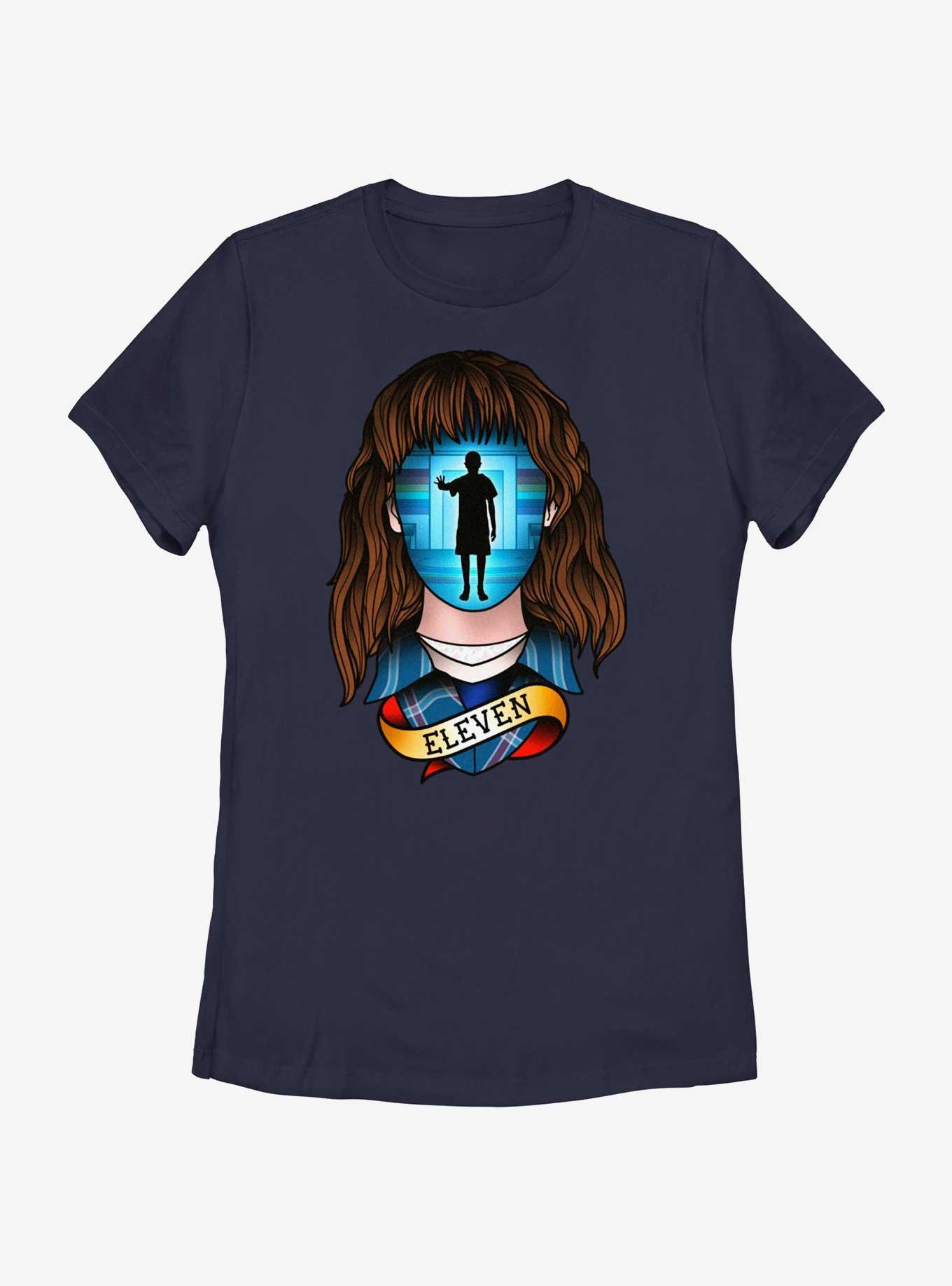 Stranger Things Tattoo Eleven Womens T-Shirt, NAVY, hi-res