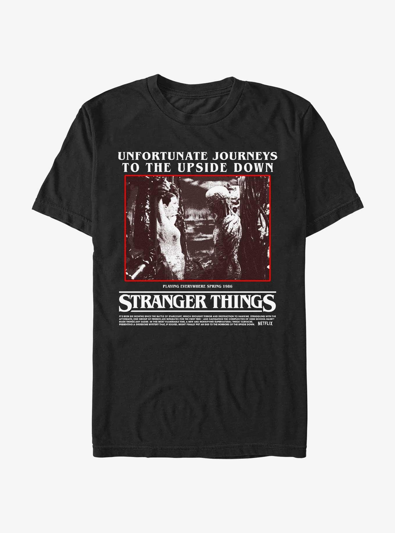 Stranger Things Unfortunate Journey T-Shirt, BLACK, hi-res