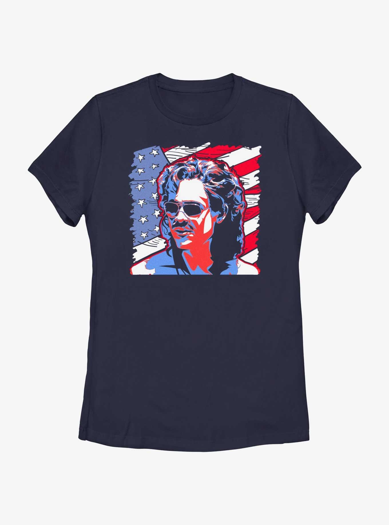 Stranger Things American Pride Billy Womens T-Shirt, NAVY, hi-res