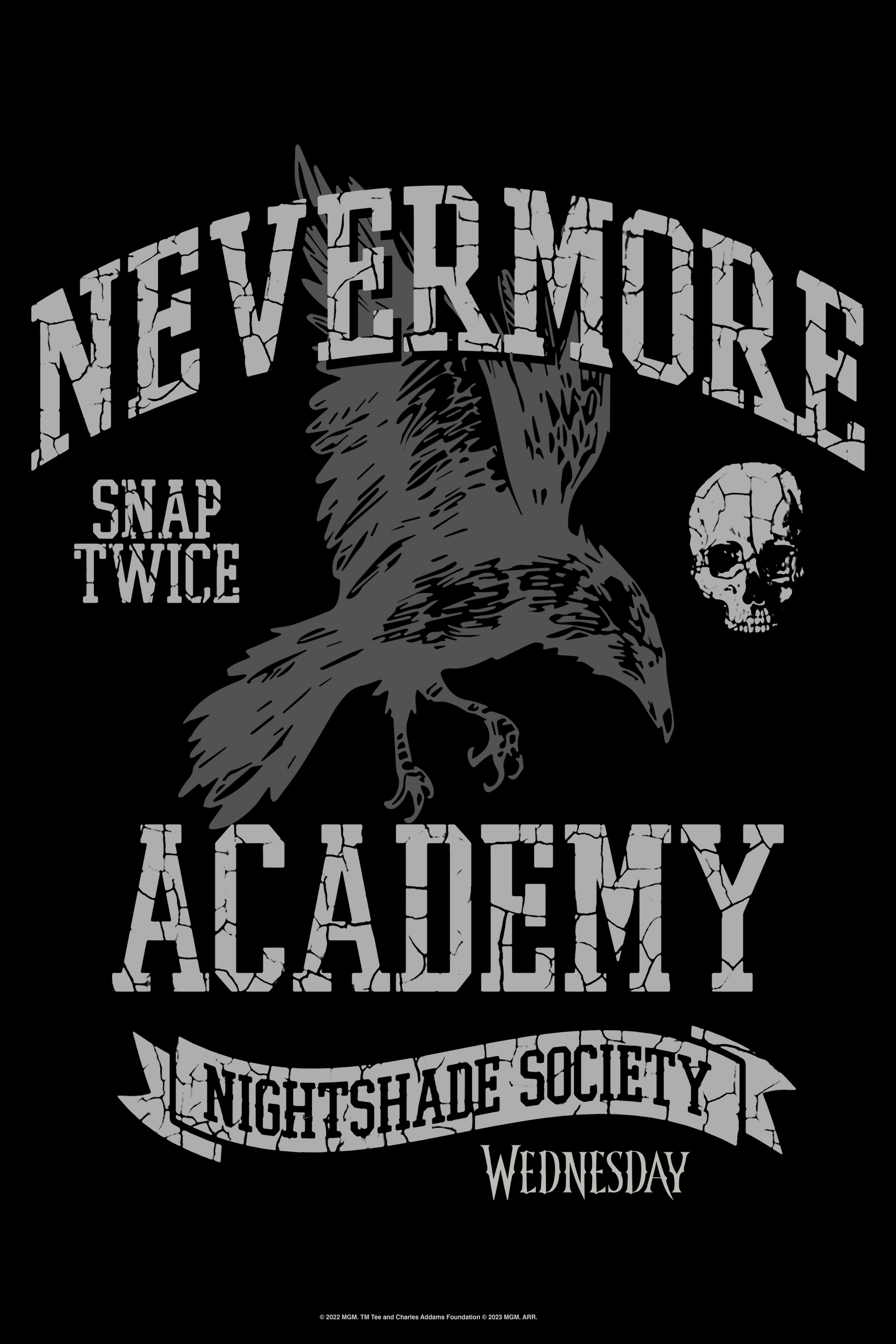Wednesday Nevermore Academy Nightshade Society Poster, WHITE, hi-res