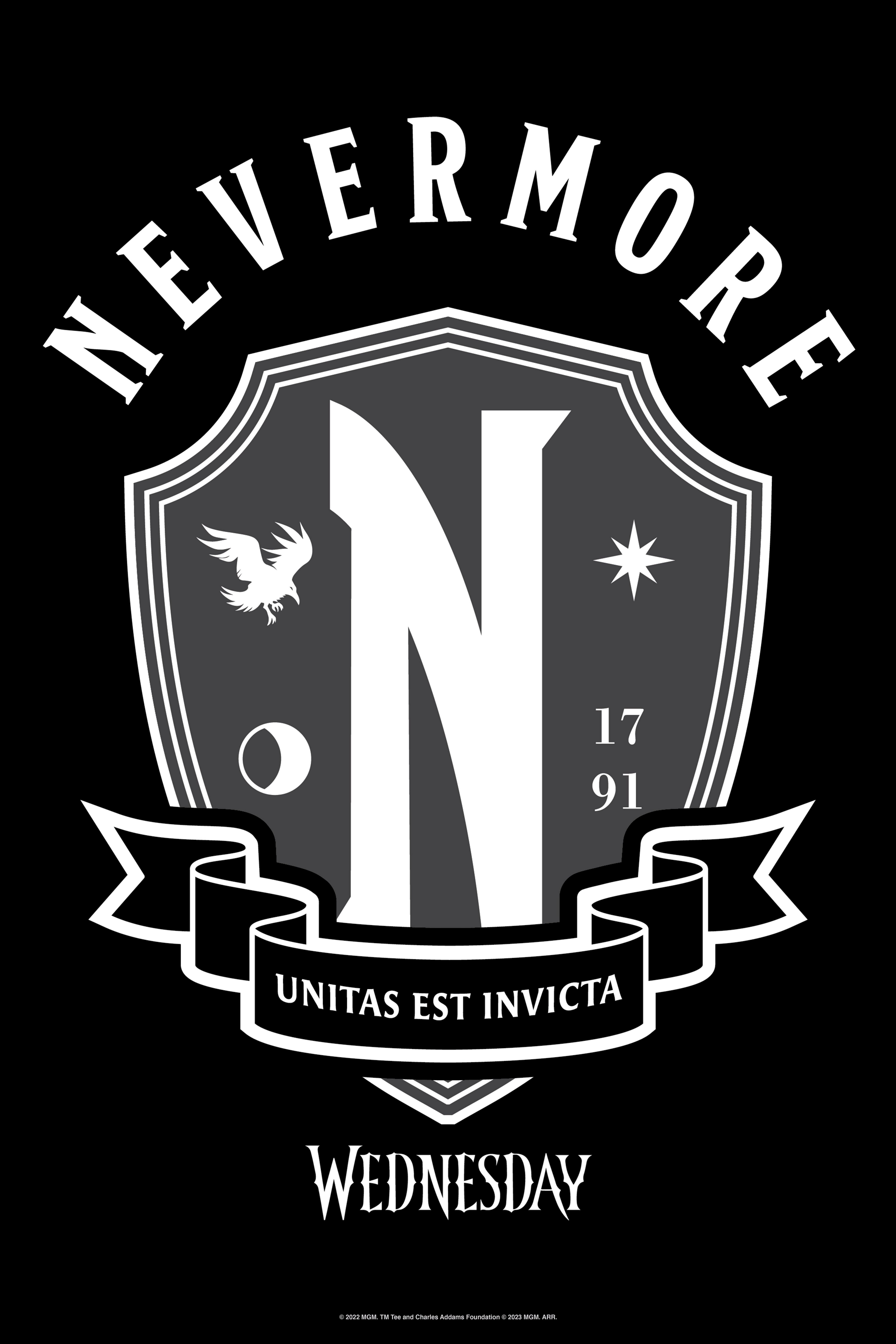 Wednesday Nevermore Academy Crest Poster